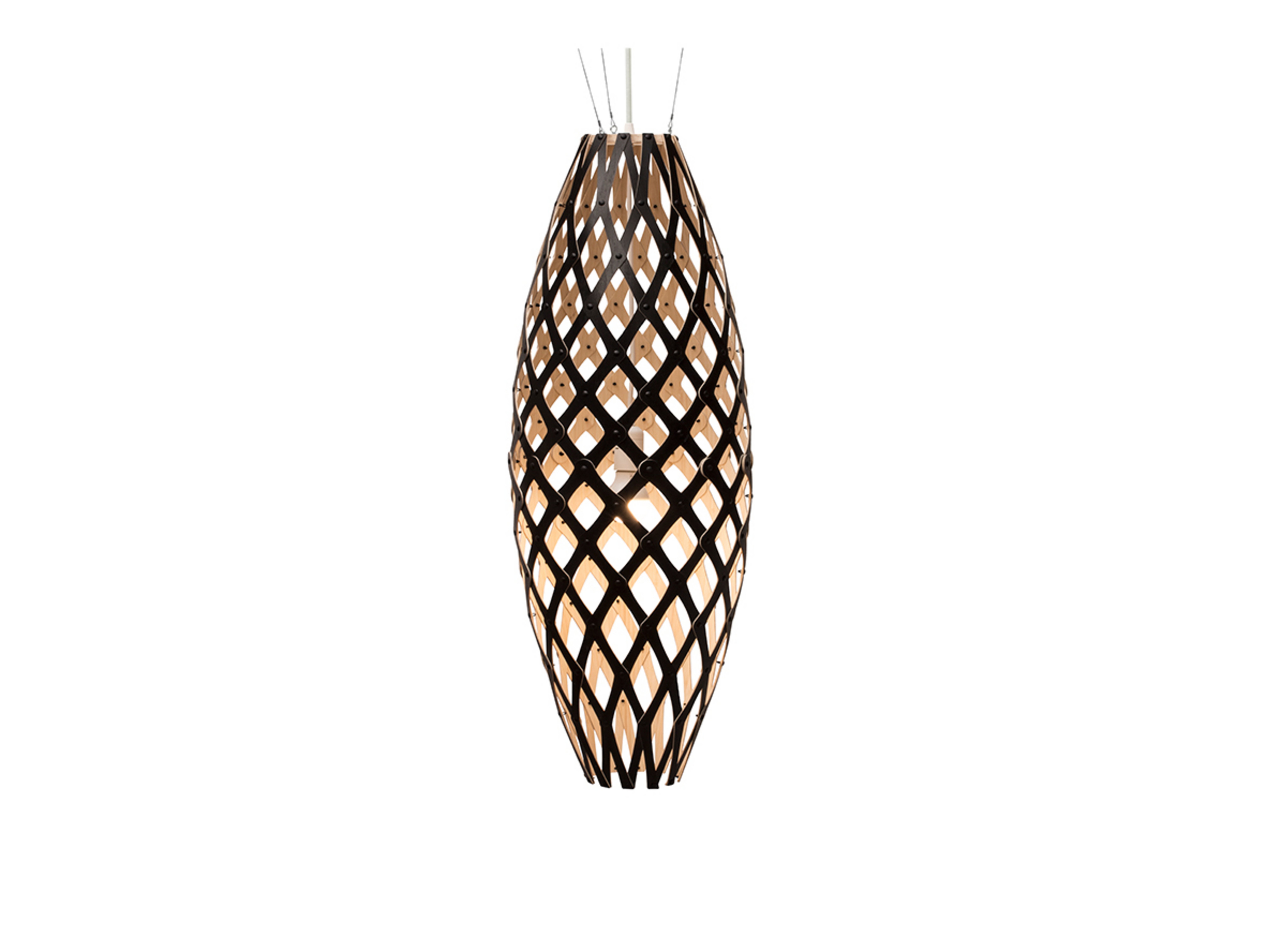 Hinaki Hanglamp H140 Zwart 1 Kant - David Trubridge