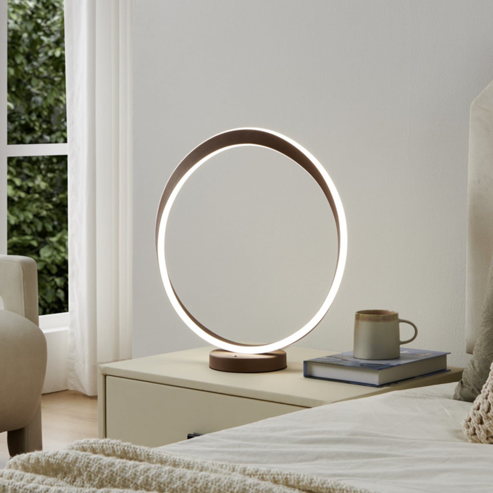Candeeiro de mesa LED EGLO CAMEROTA, bronze, altura 44 cm, CCT, regulável Candeeiro de mesa LED EGLO CAMEROTA, bronze, altura 44 cm, CCT, regulável
