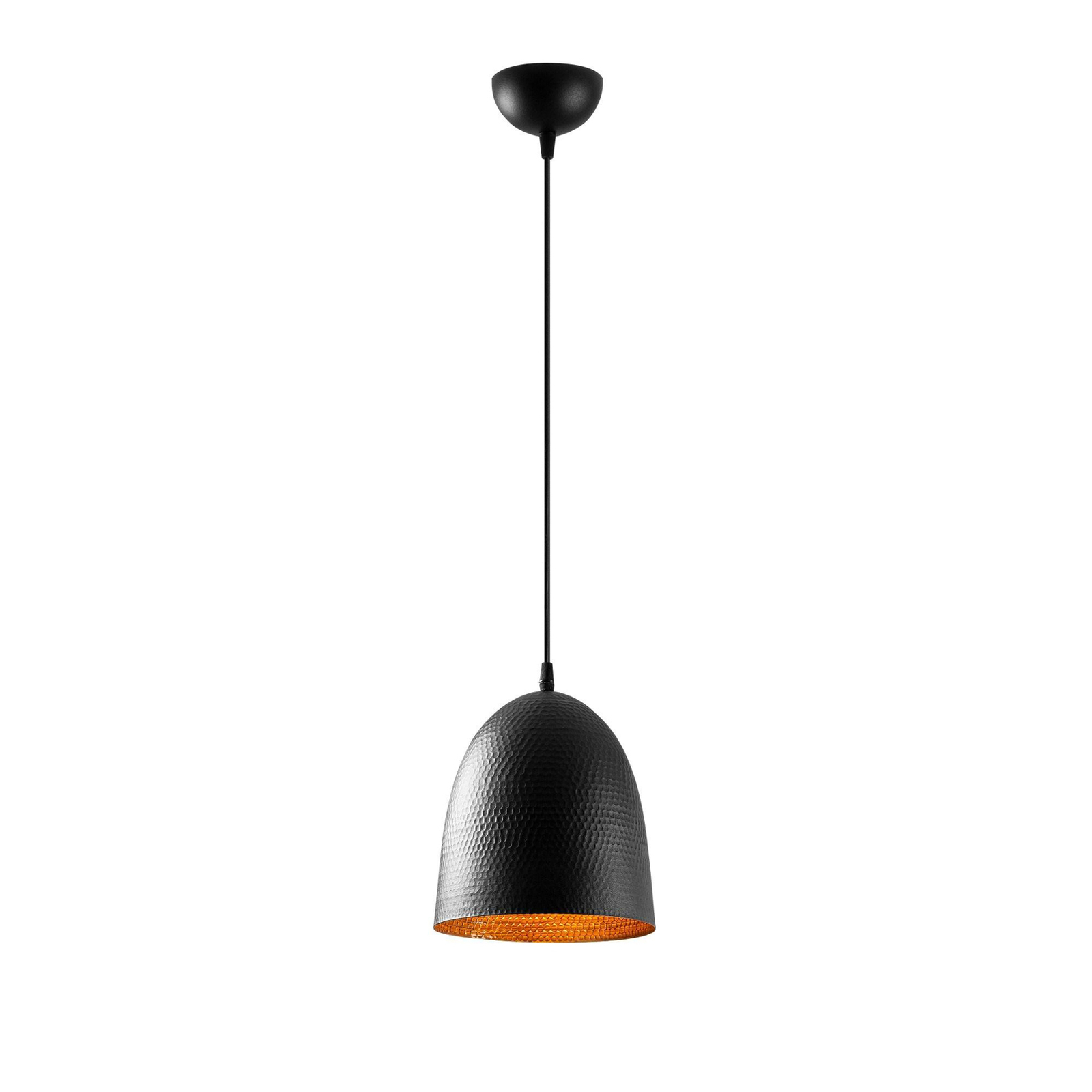 Tattoo 2375 pendant light, black, metal, Ø 20 cm