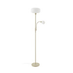 Ingrid-lattiavalaisin, beige/valkoinen, 175 cm, lukuvalo, E27, E14 – Lindby
