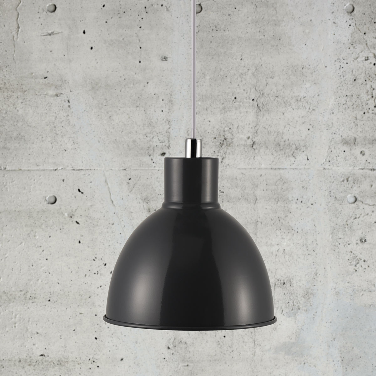 Pop hanging light with metal lampshade anthracite