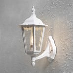 Firenze outdoor wall light, white, socket above, 48 cm