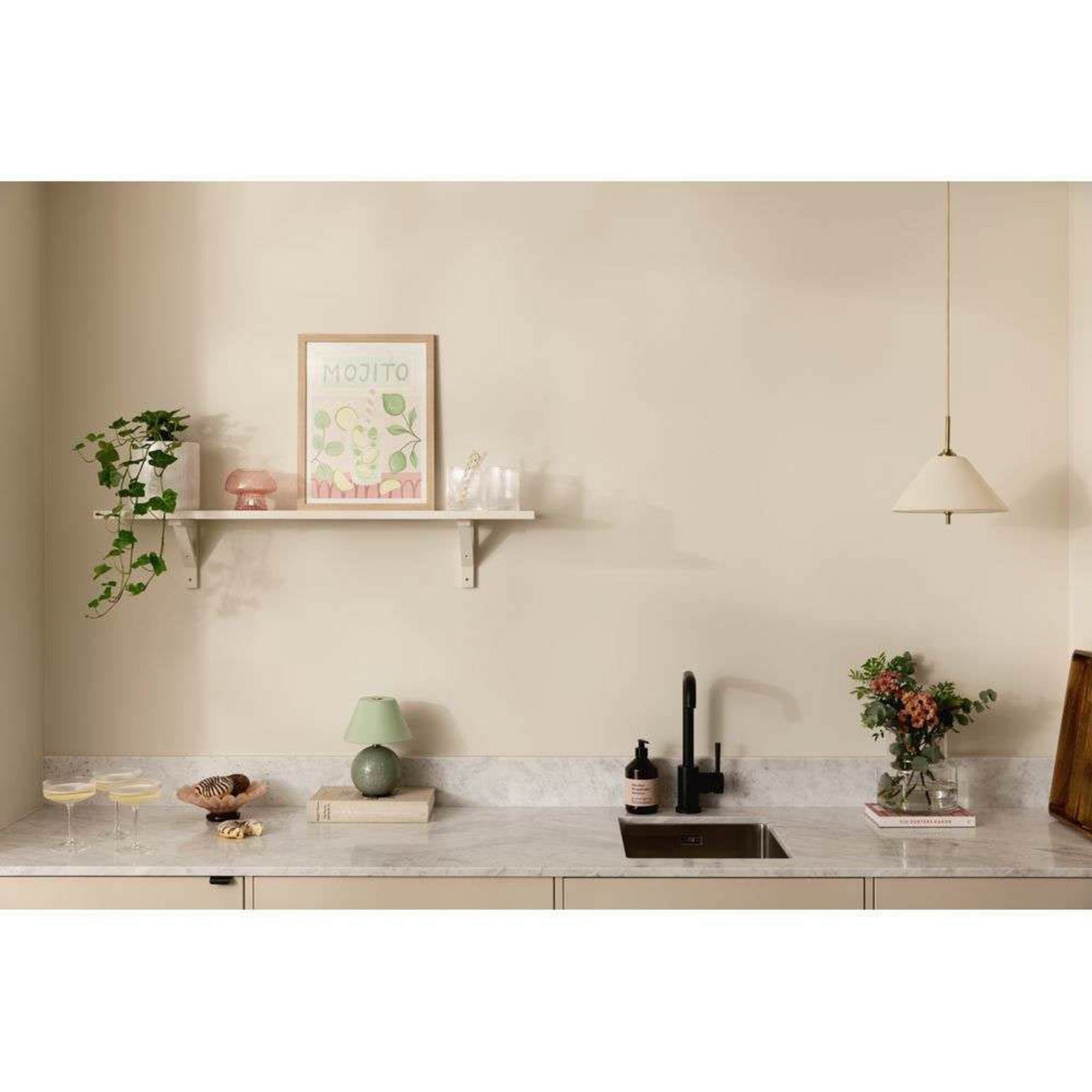 Globen Lighting Hängeleuchte IRIS, creme, Ø 25 cm