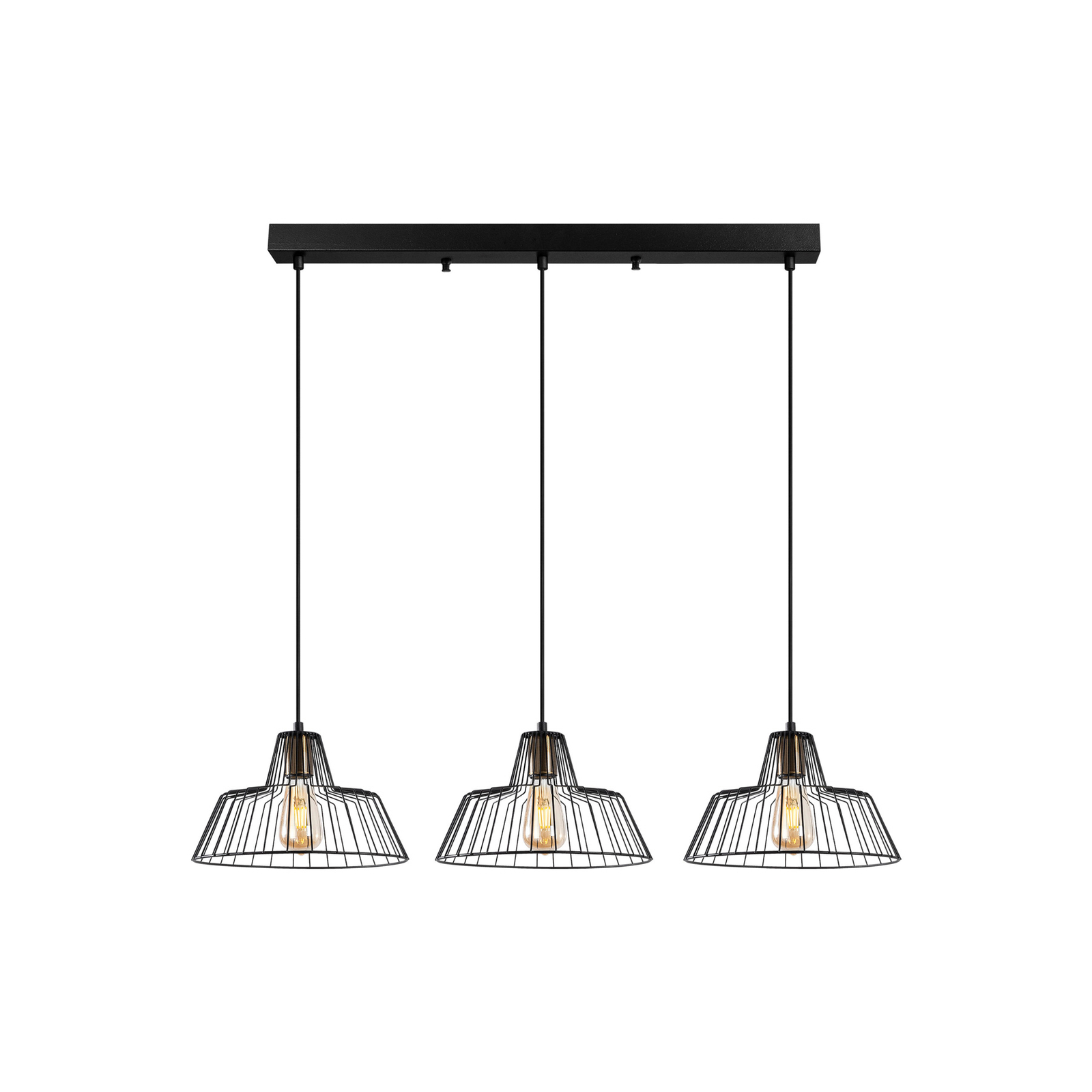Hanglamp Hakcu 11945 3-lamps lineair zwart