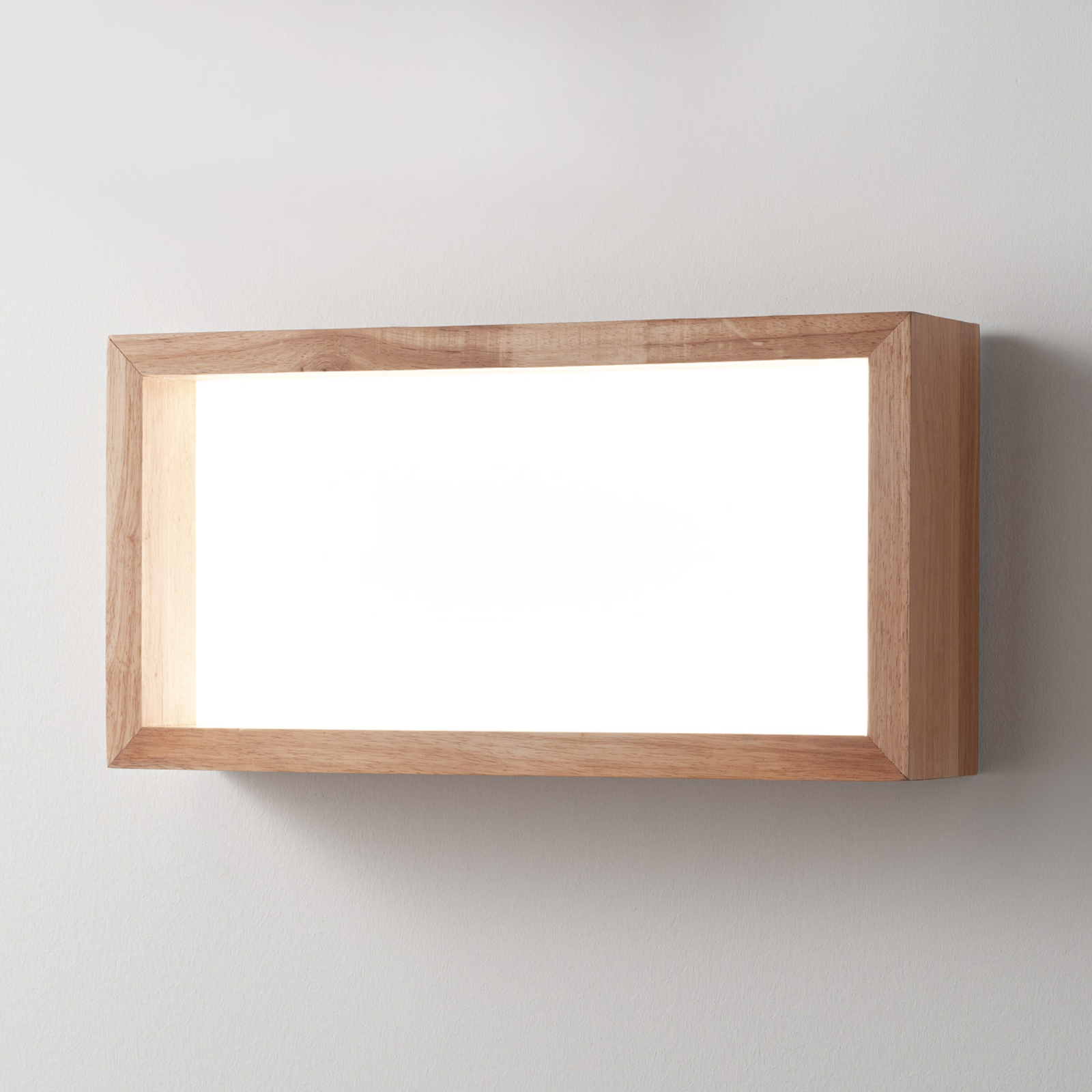 Fabas Luce Window LED wall light, 60 x 30 cm, oak wood, for Living / Dining Room, metal, wood, 35 W, energy efficiency: A+, W: 60.5 cm, H: 30.5 cm