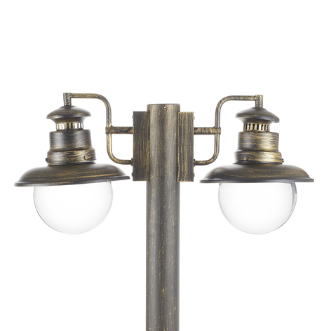 Artu - tweeflammige mastlamp in zwart/goud