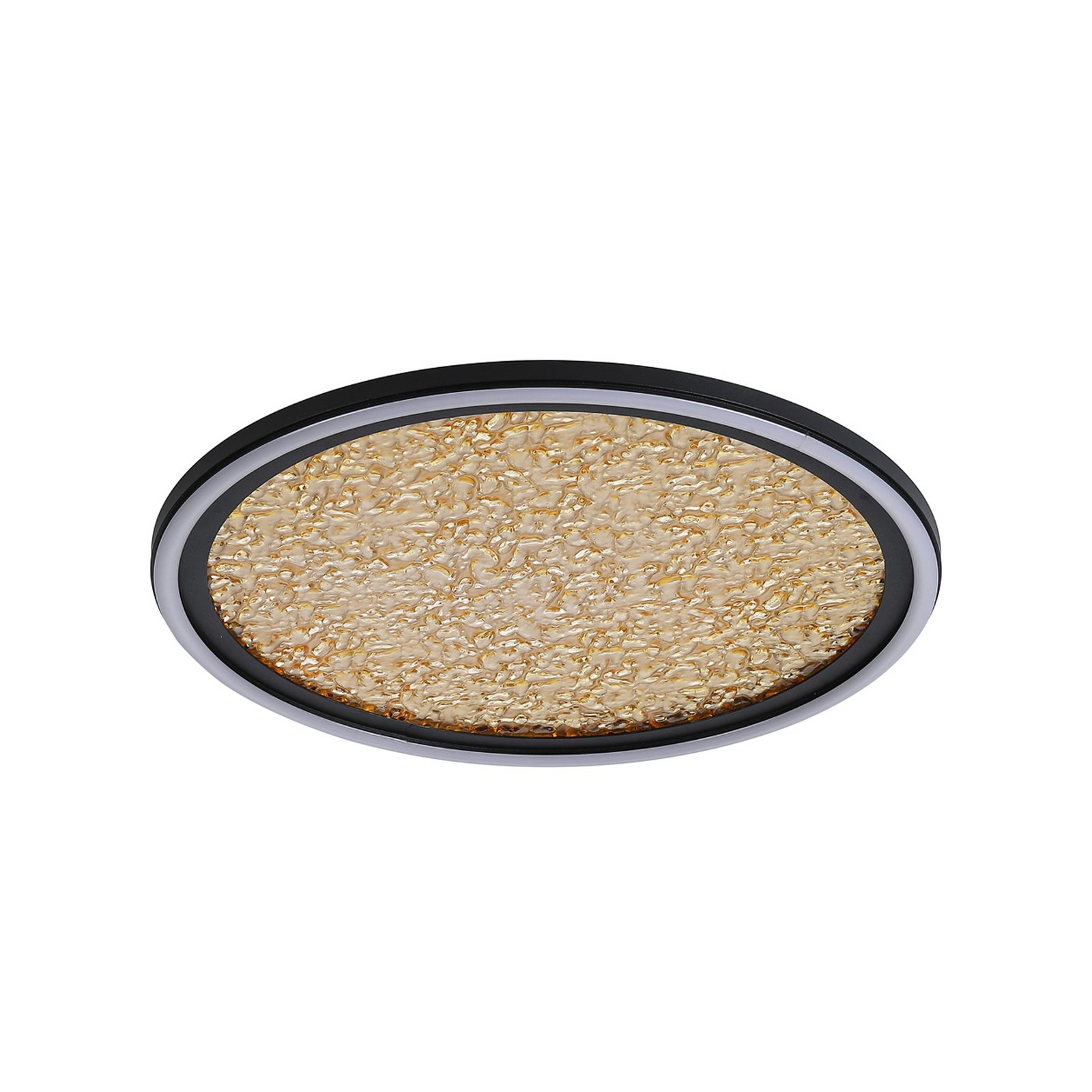 LED plafondlamp Luna, Ø 40 cm, zwart/goudkleurig, metaal