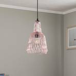 Lindby Belarion hänglampa, rosa, 1 lampa, glas
