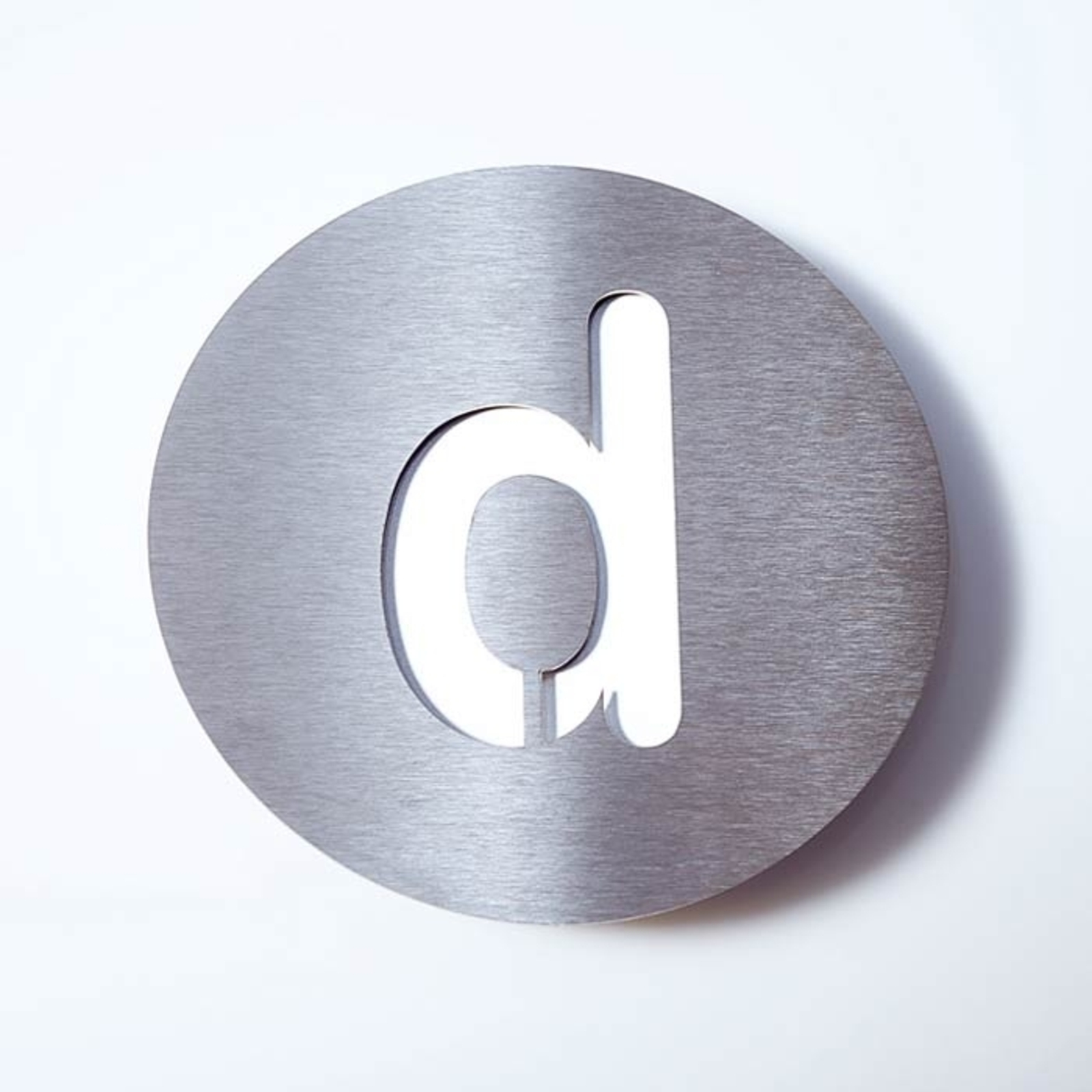 Round stainless steel house number - d