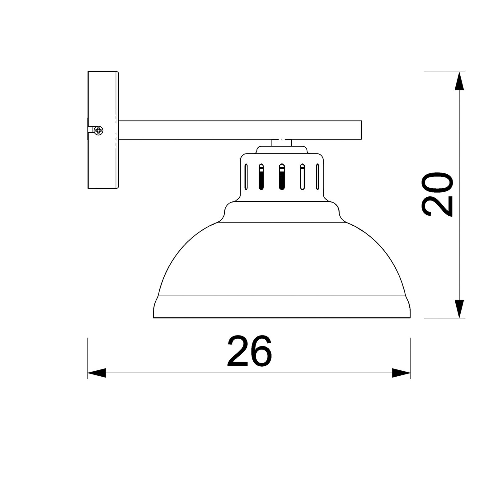 Wandlamp Sven, 1-lamp, beige, staal