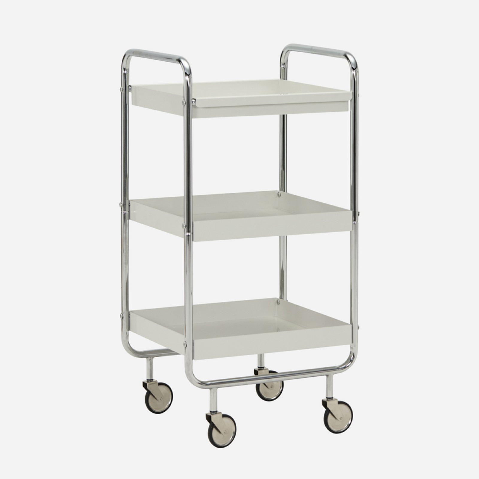 HDRoll Trolley, white/chrome 85x42x38 cm Metal - House Doctor