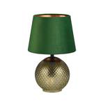 Jonna table lamp glass base/velvet lampshade green