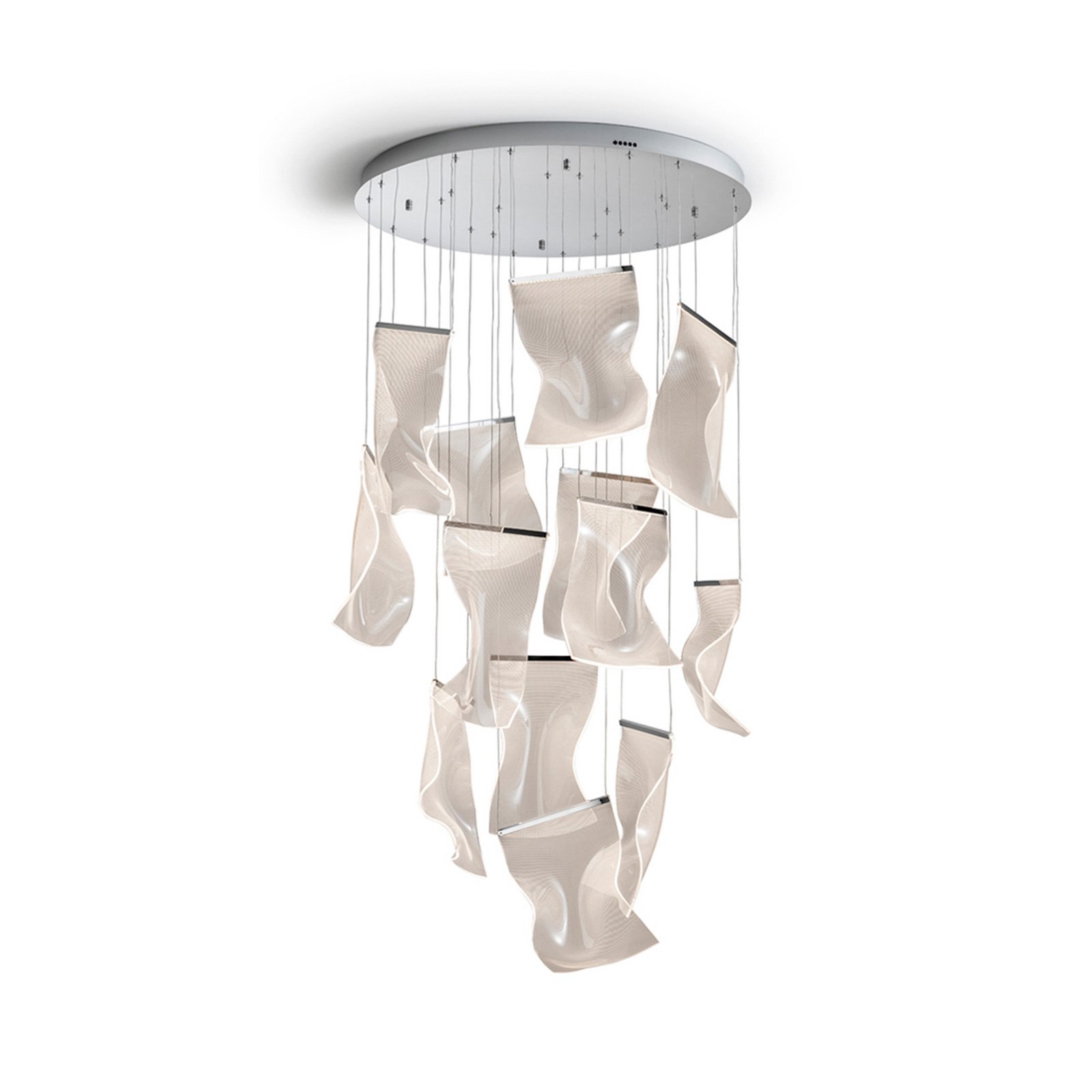 LED piekaramais apgaismojums Velos II, 13 gaismu, hroms, aptumšots, plastmasa