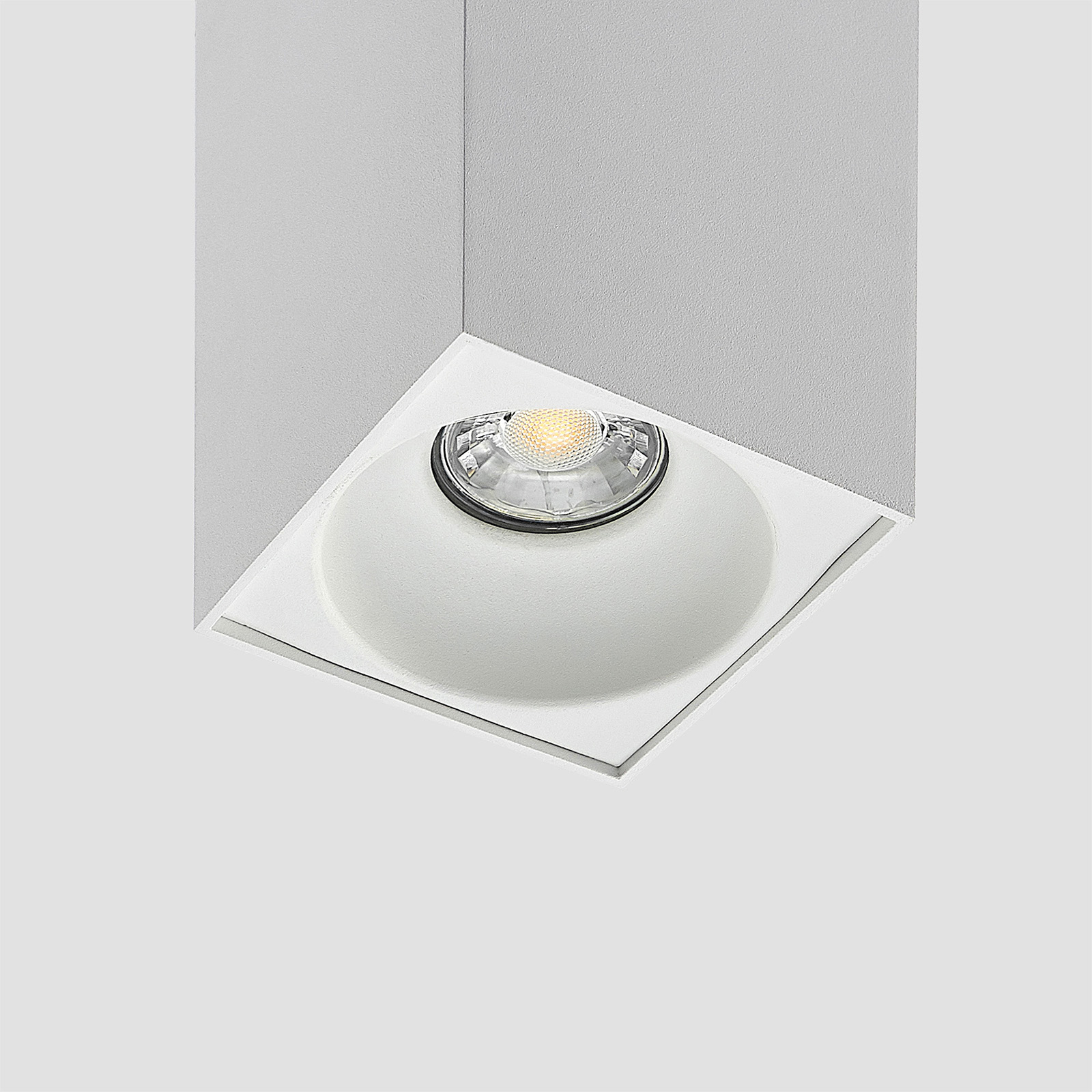 Arcchio Hinka taklampe, kantet, 25,4 cm hvit