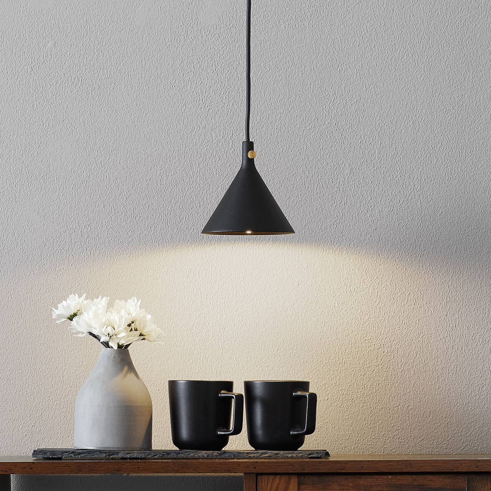 MENU Menu Cast LED hanging light in black, shape 1, for Living / Dining Room, aluminium, G9, 2.5 W, energy efficiency: A+, H: 12 cm