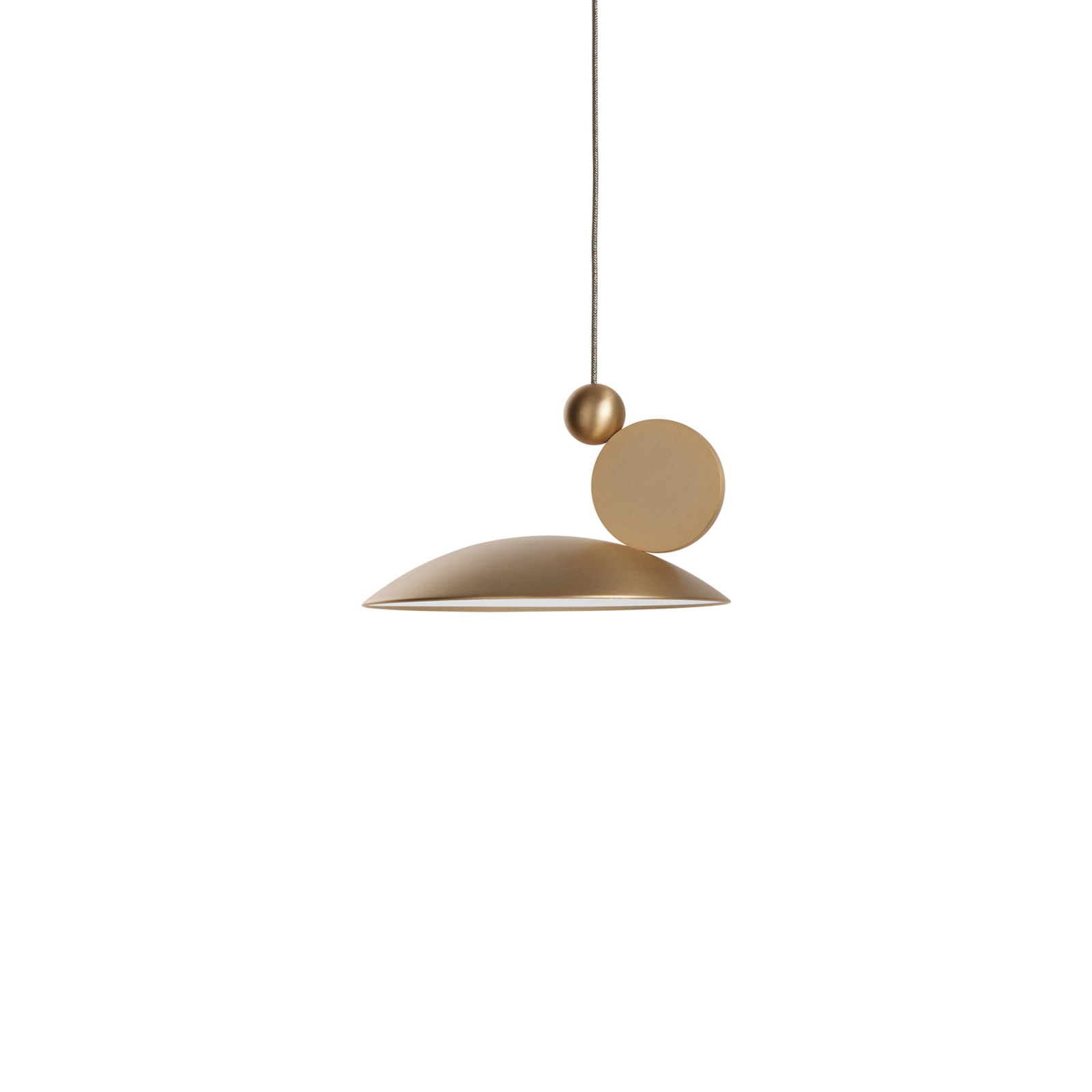 Equilibrium LED pendant light, Ø 18cm, gold