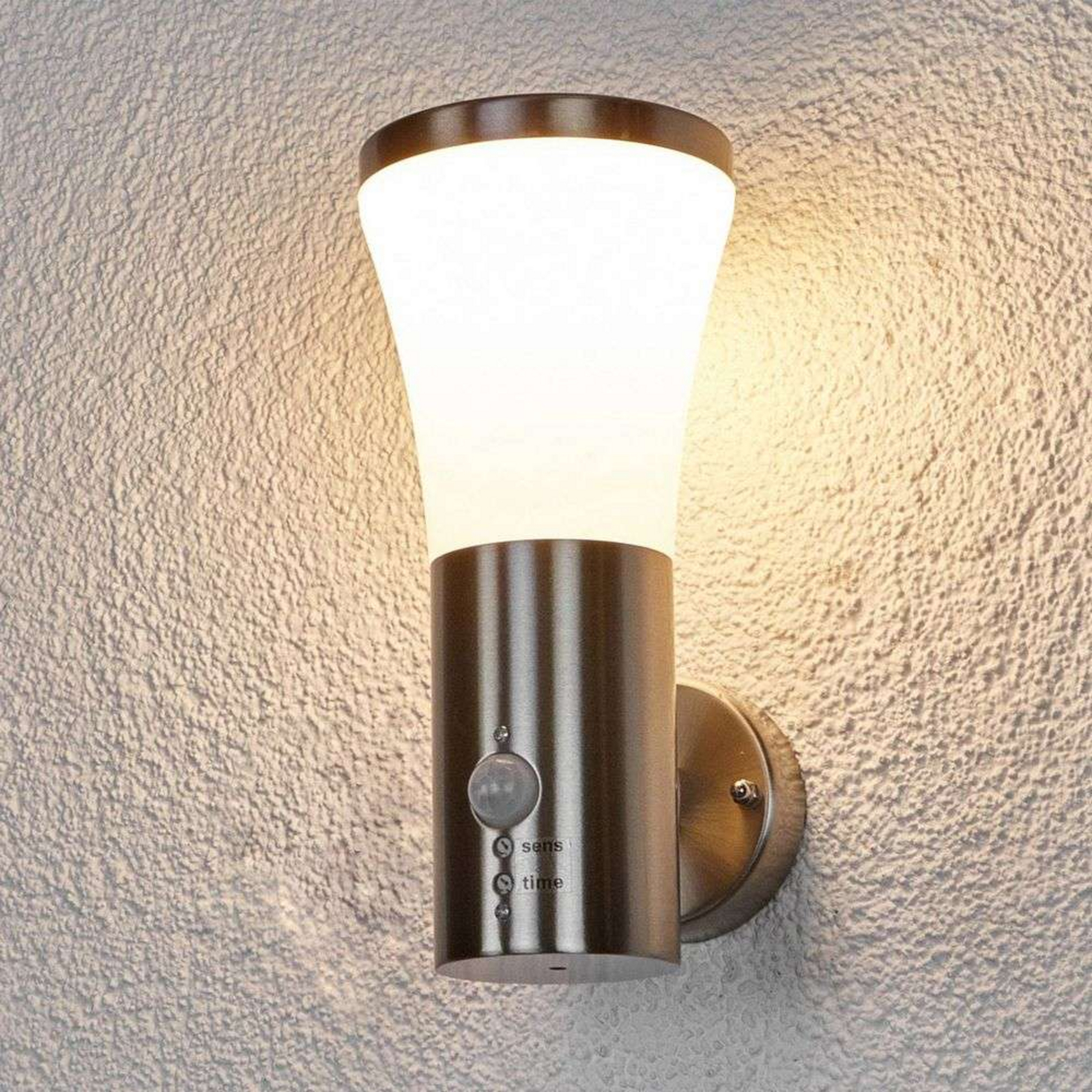 Sumea LED Vonkajšie Nástenné Svietidlo w/Sensor Stainless Steel/White - Lindby