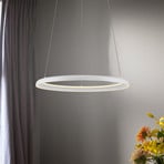 LED viseća svjetiljka QUILLO, bijela, Ø 60 cm, metal, s prigušivačem