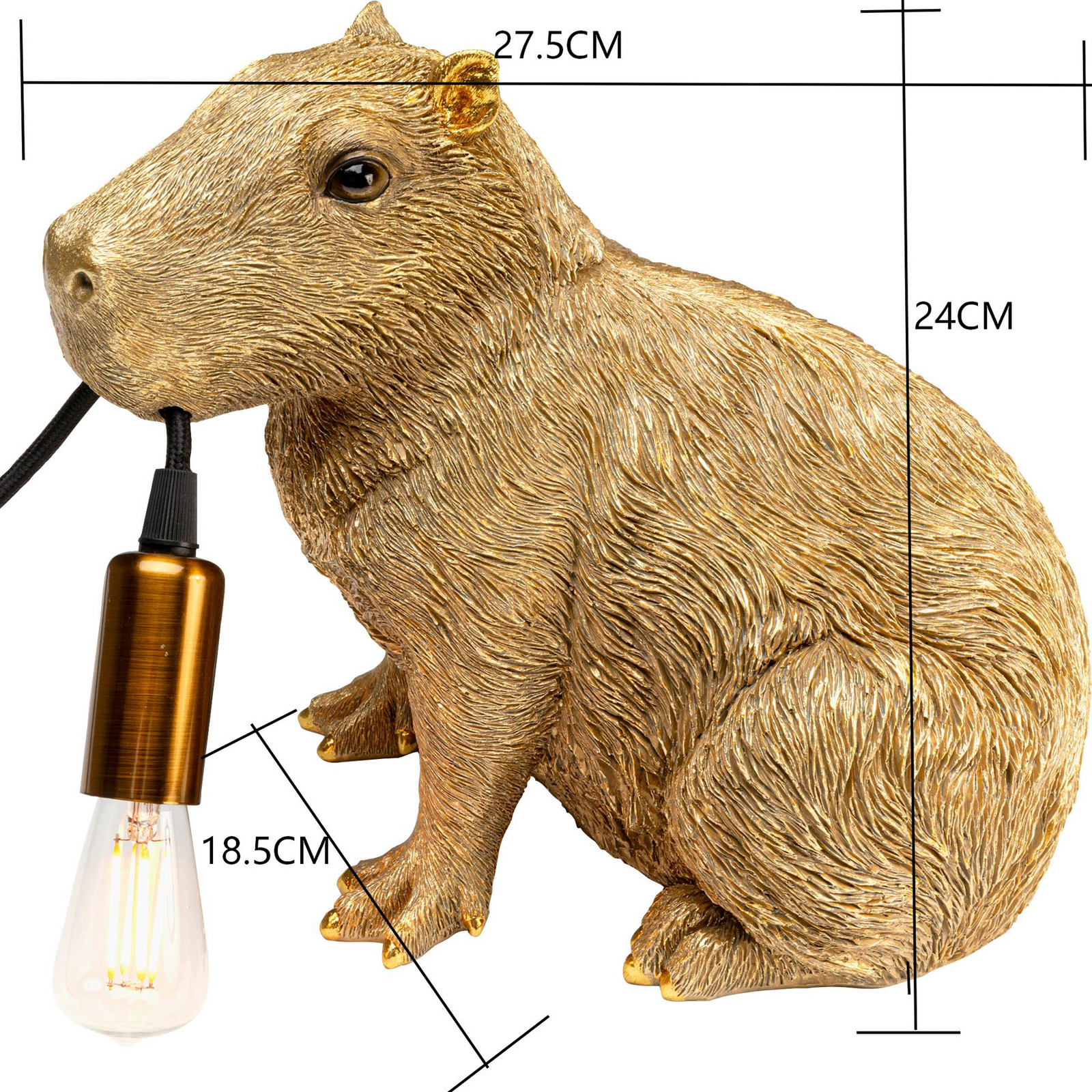 Candeeiro de mesa KARE Animal Capybara, dourado, plástico, E14 Candeeiro de mesa KARE Animal Capybara, dourado, plástico, E14