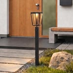 Lucande Lynx LED path light, 95.5 cm, black, IP65, sensor