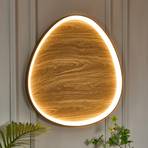 Bezi LED plafondlamp, licht hout, Ø 85 cm, hout, CCT