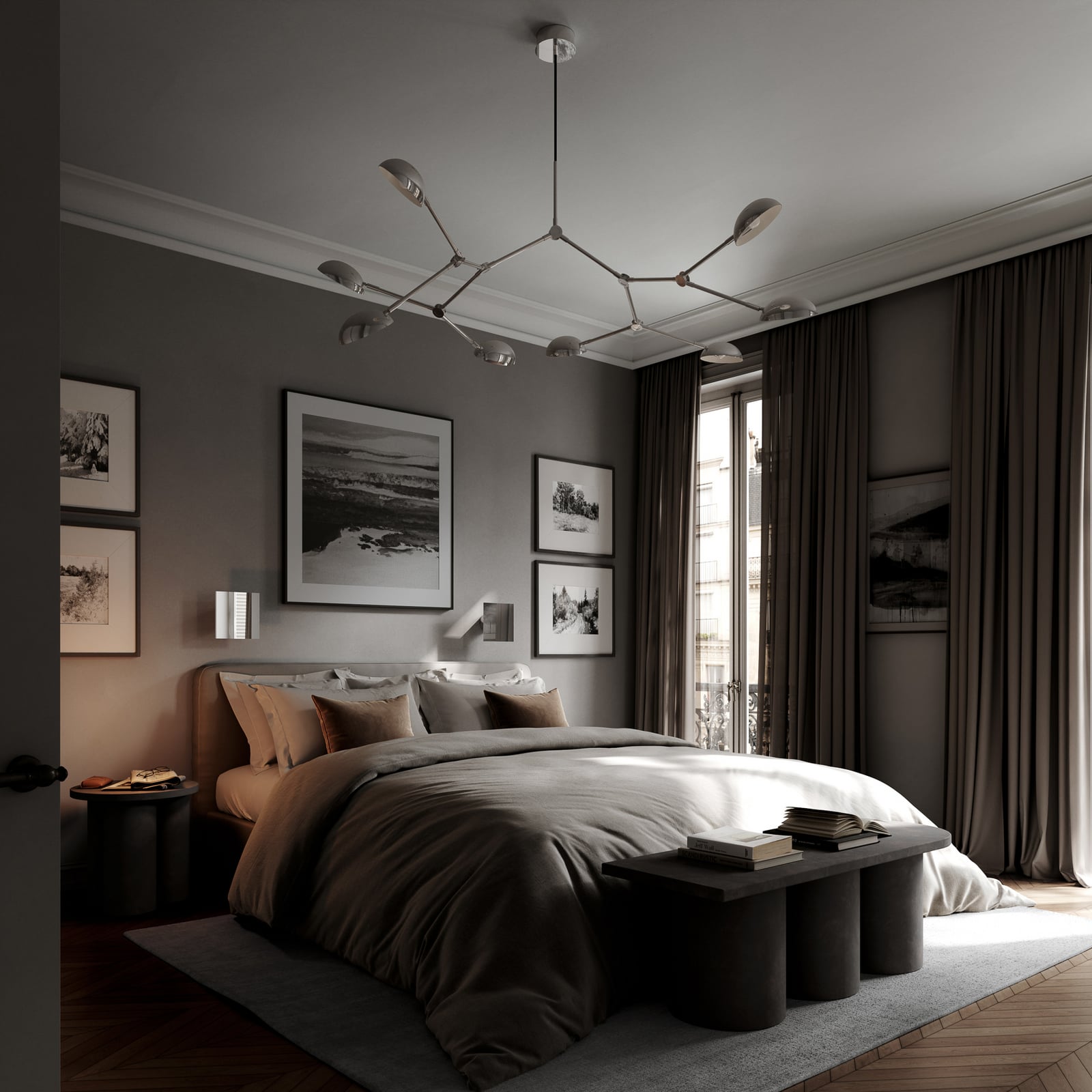 Drop ljuskrona, krom, 85 cm, 8 lampor - 101 Copenhagen