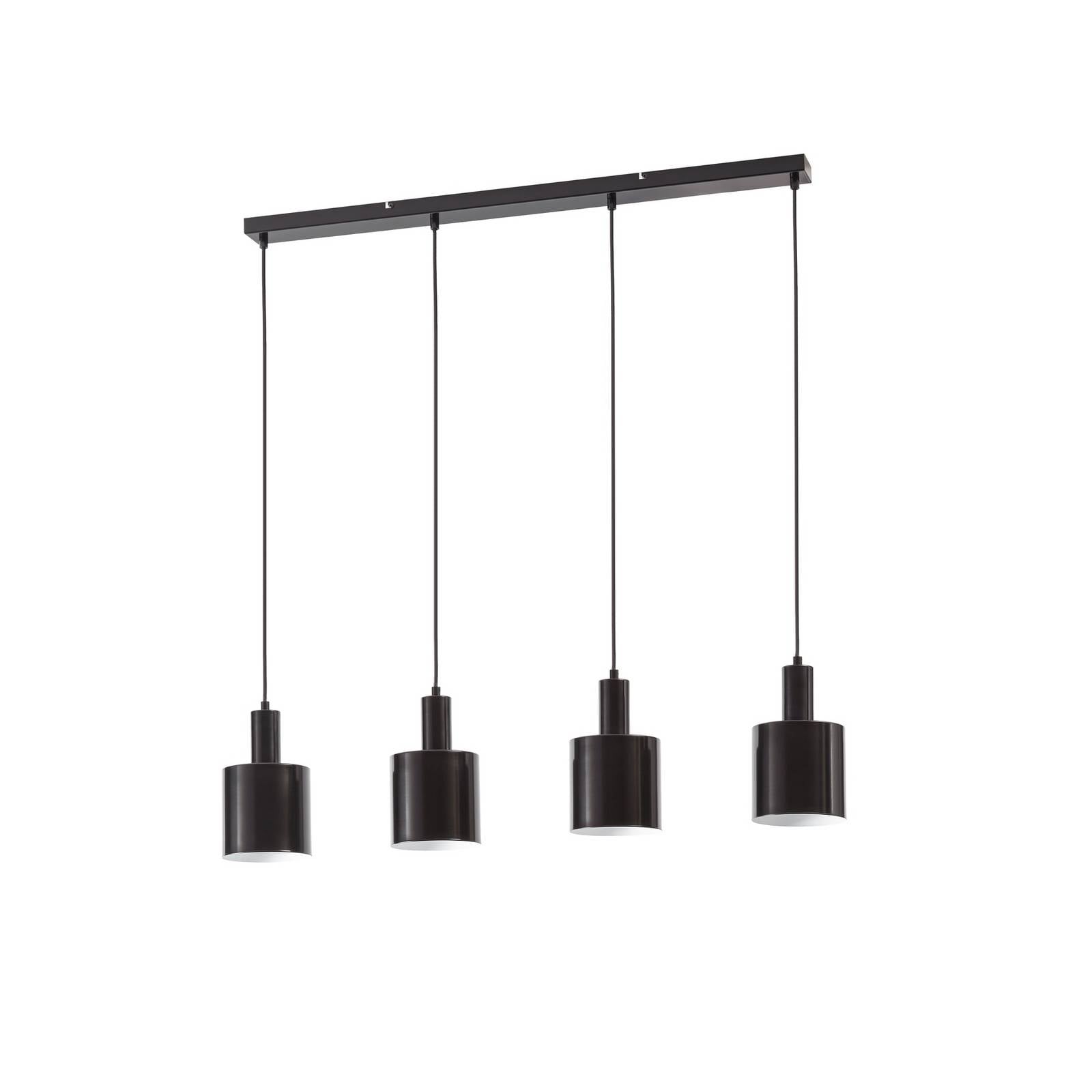 Lindby Hängeleuchte Ovelia, schwarz, 4-flg., Metall, E27