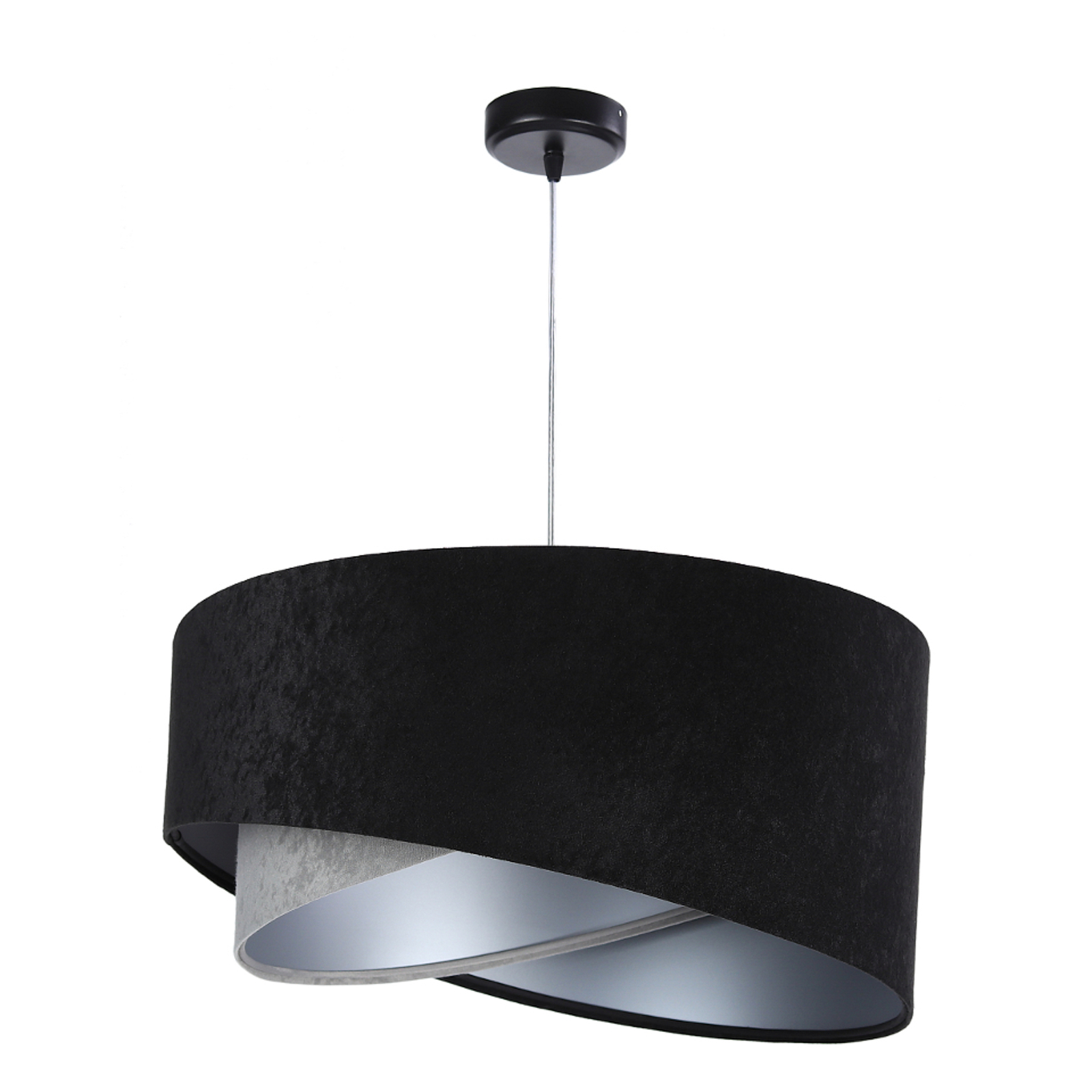 Lampada a sospensione Vivien, nero/grigio/argento