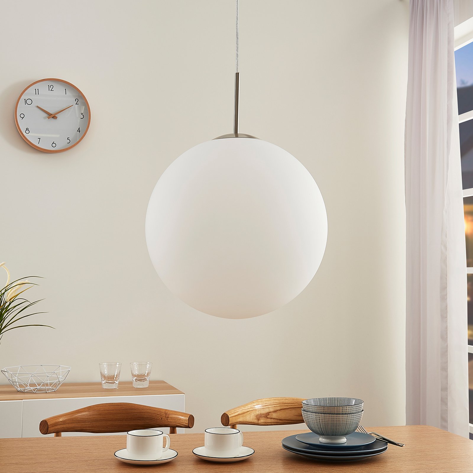 Rhona Taklampa White/Nickel - Lindby