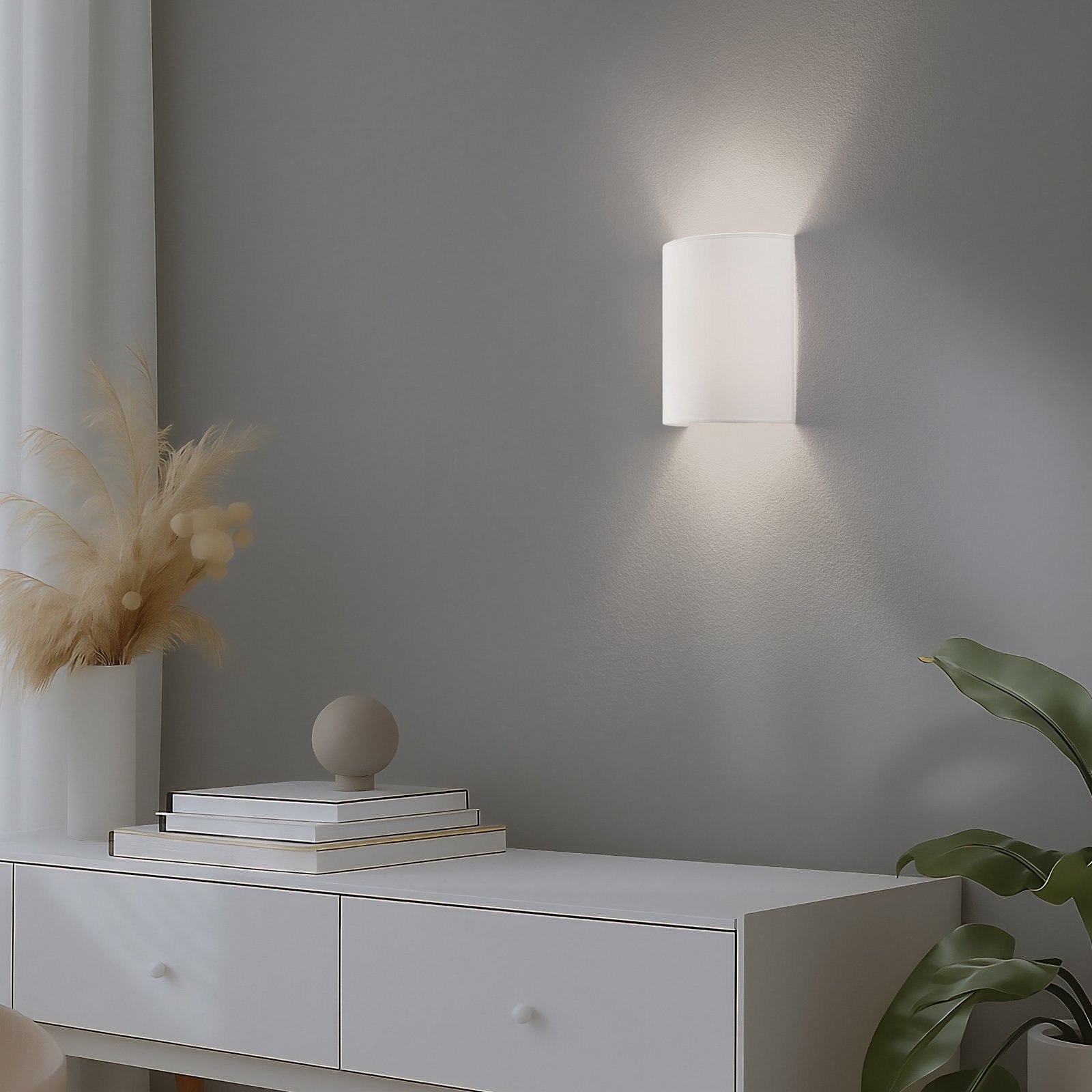 Kinkiet Celine, biały, tkanina, E27