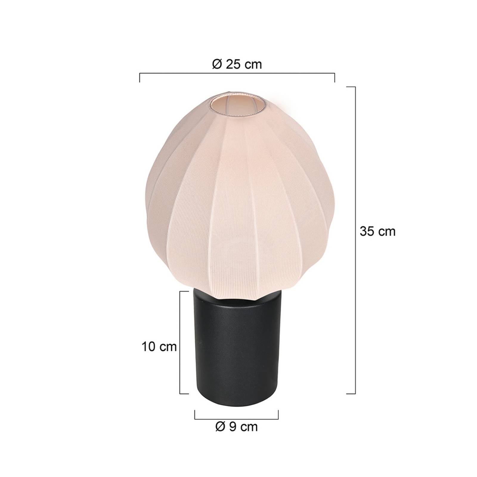 Steinhauer Stolní lampa Bloeba, bílá/černá, Ø 25 cm, len/kov