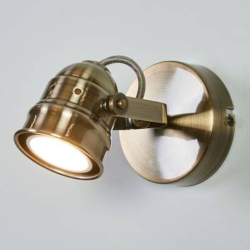 Antique-brass-coloured LED wall lamp Leonor