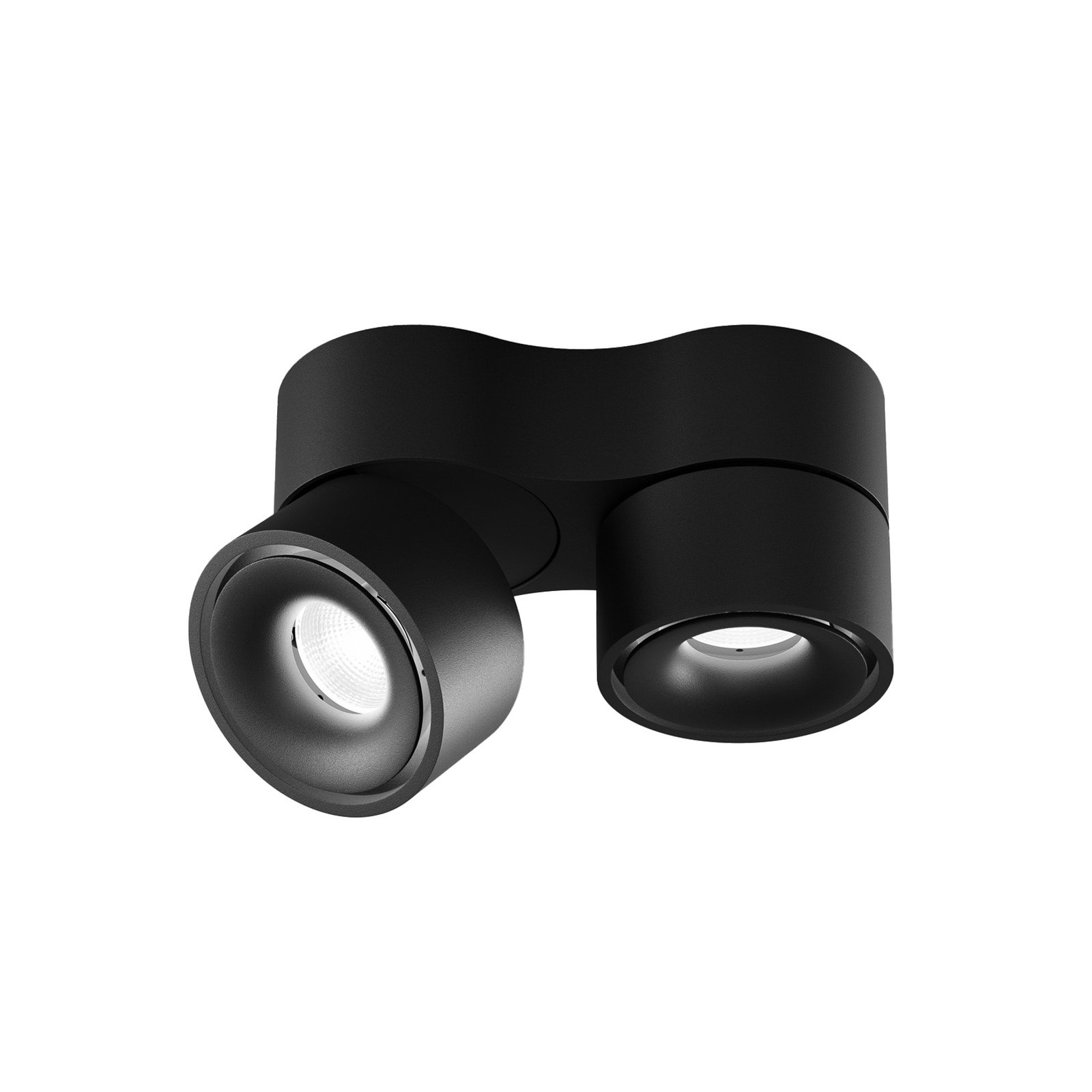 Egger Faretto da soffitto Clippo Duo nero/nero DALI DTW 2 luci