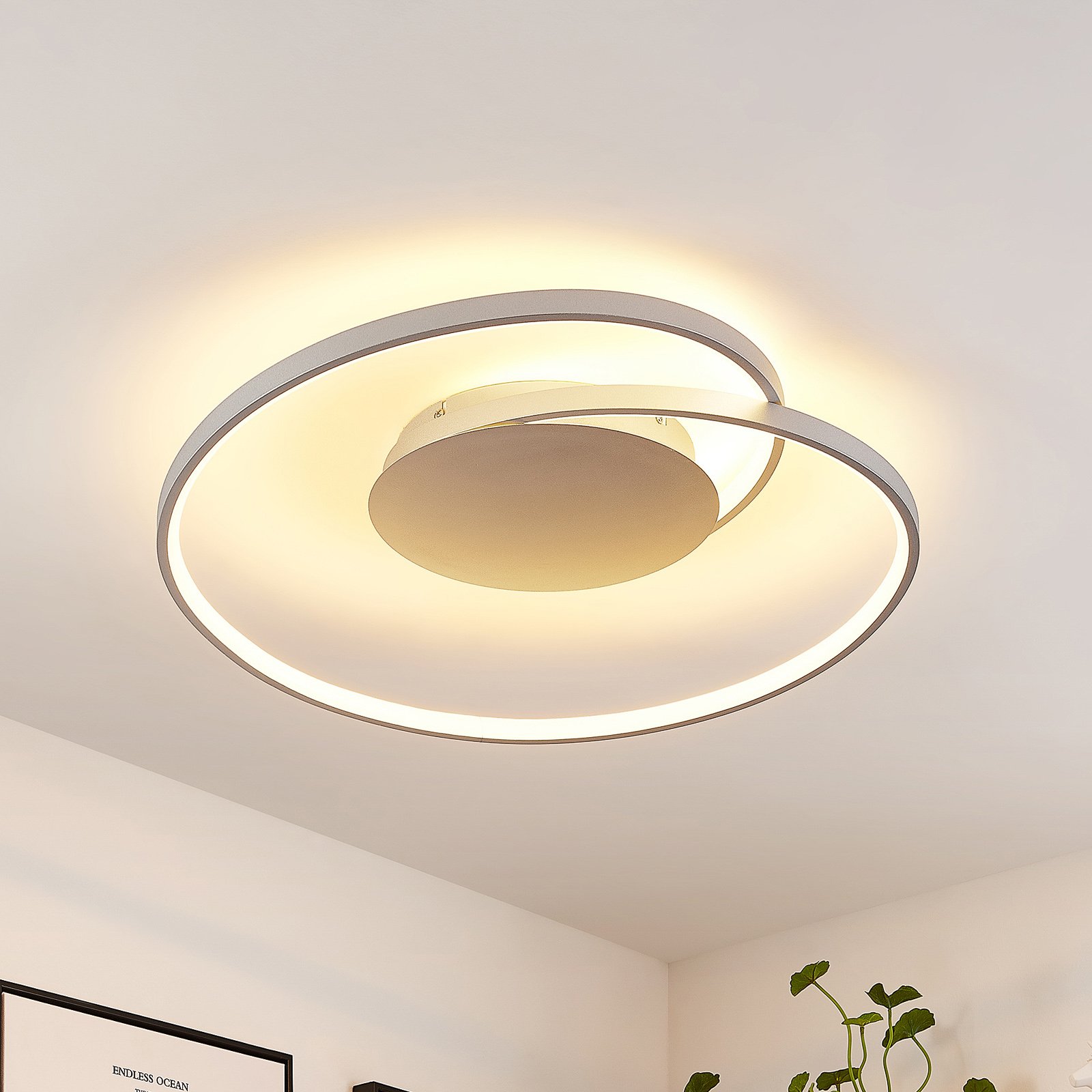 Lucande Enesa lampa sufitowa LED, okrągła, CCT