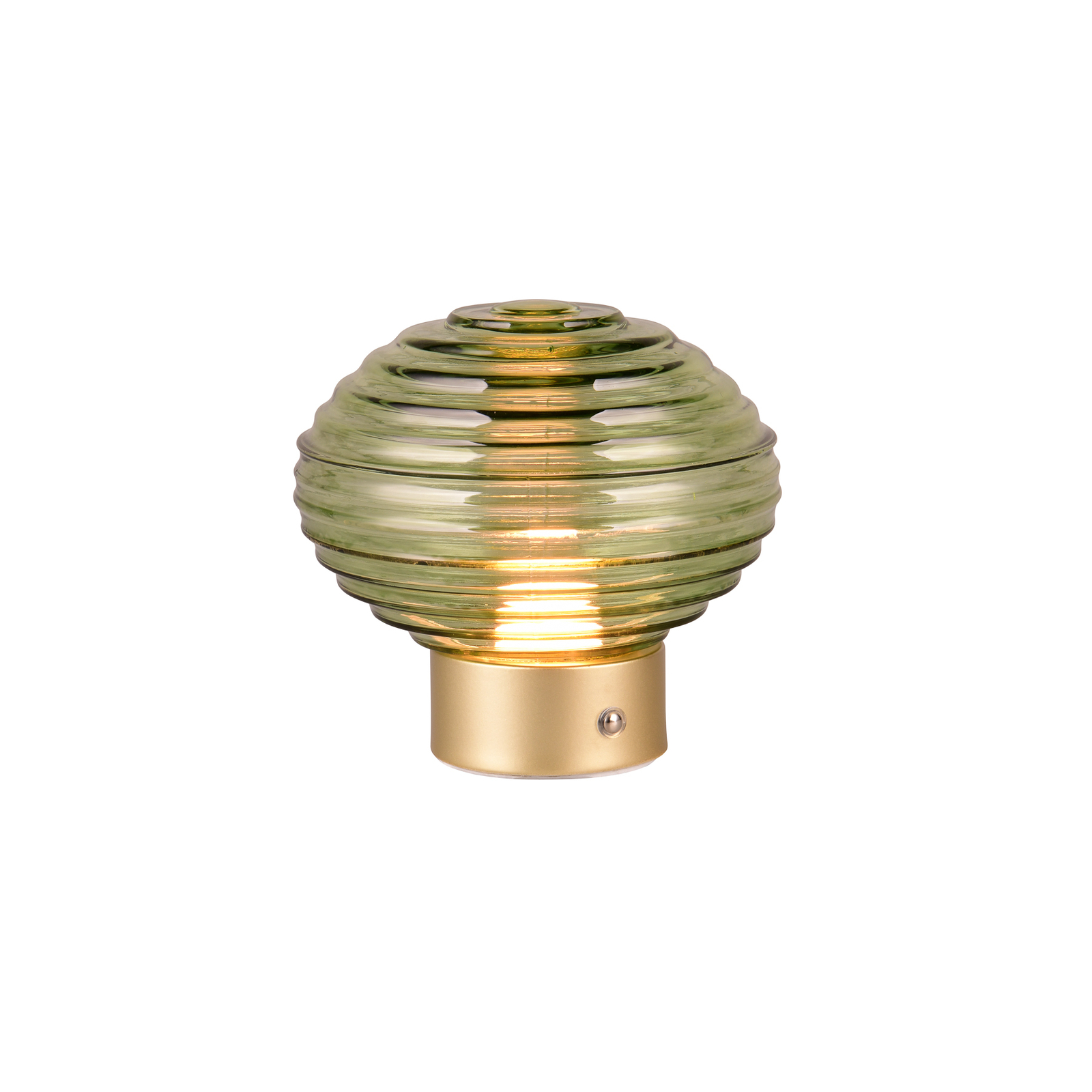 Earl LED tafellamp, messing/groen, hoogte 14,5 cm, glas