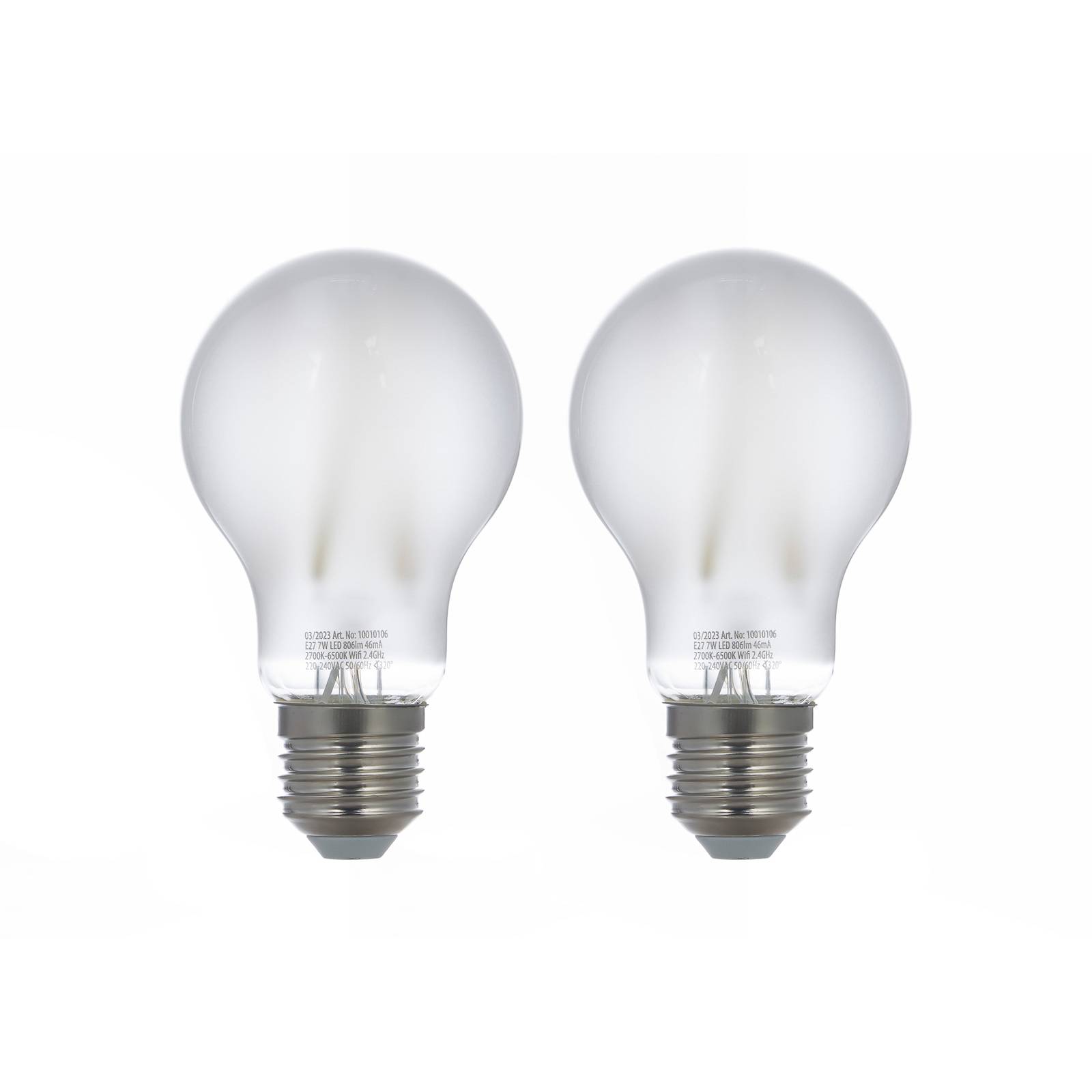 LUUMR Smart LED-lampa 2 st E27 A60 7W matt Tuya