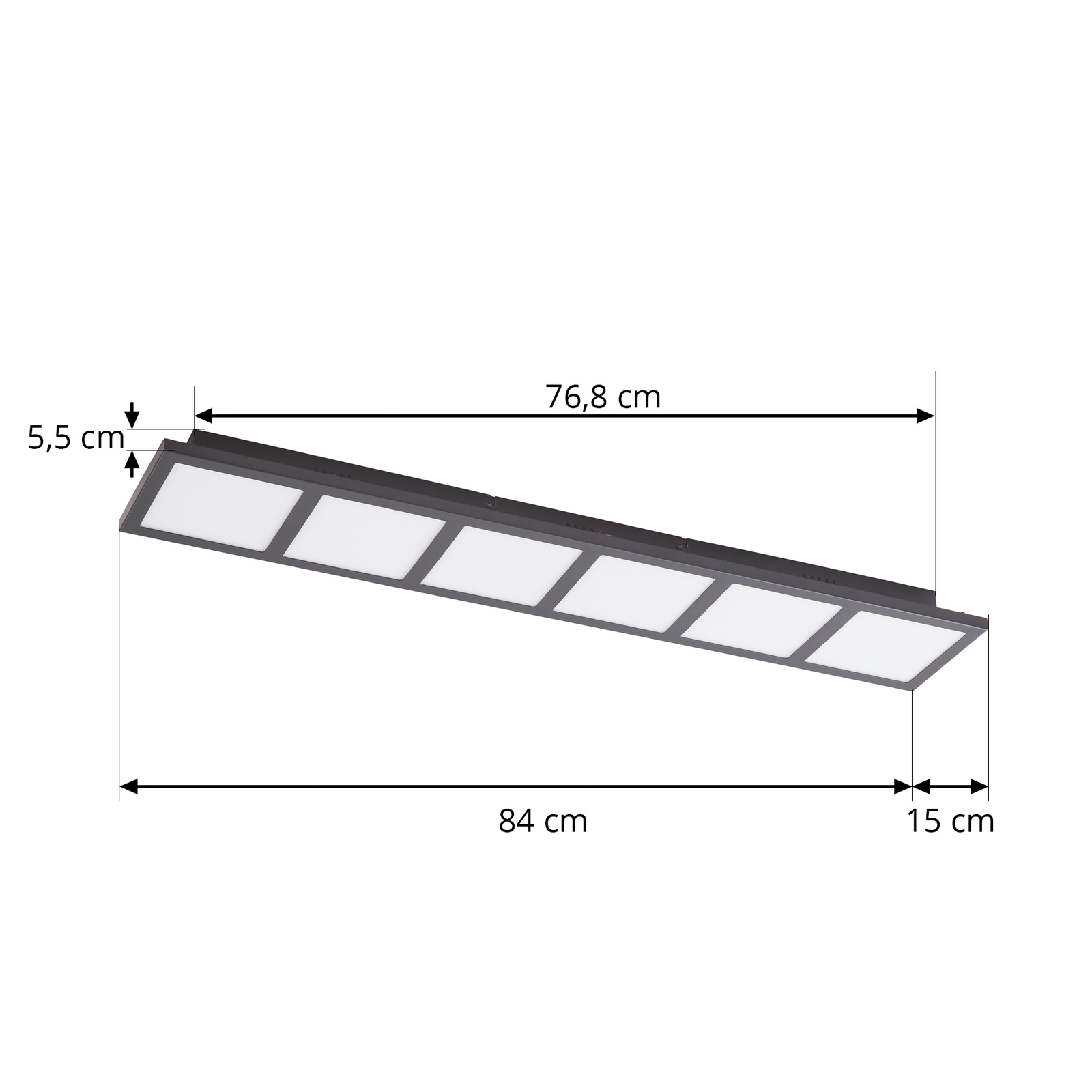 Lindby Raymie stropné LED svetlo, dĺžka 84 cm RGBW