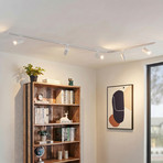 Lindby Schienensystem Linaro, Ø 7 cm, 5-flg., LED, weiß, CCT
