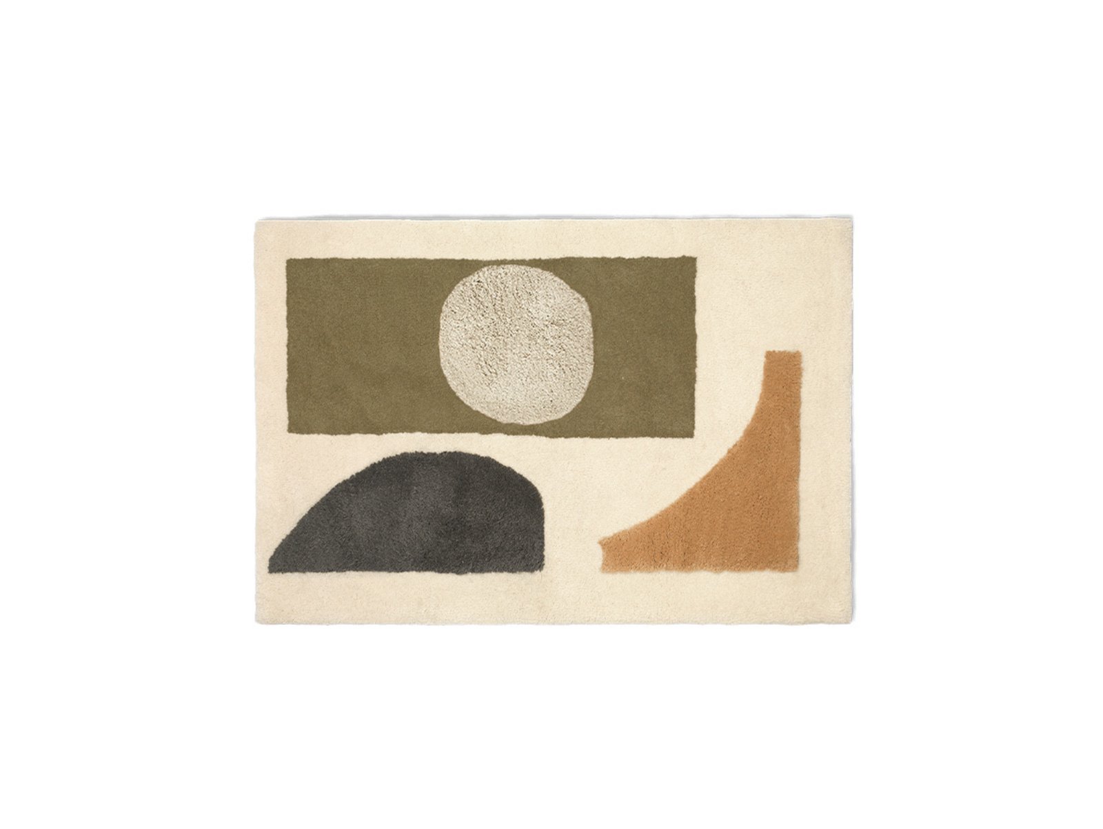 Bloco Tufted Rug Large Grün/Off-White - Ferm Living