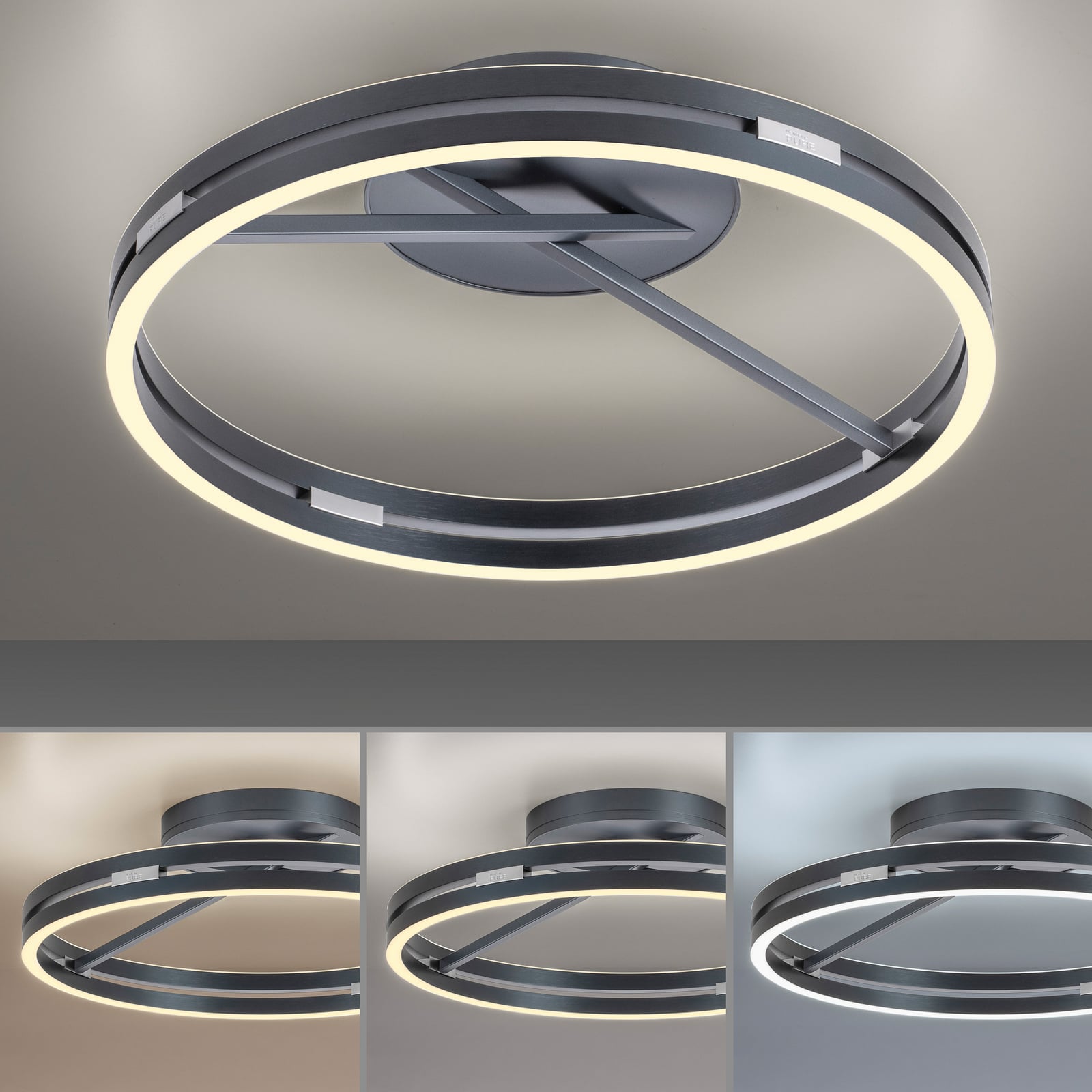 Loop LED-Deckenleuchte, mystic grey, Ø 60 cm, CCT - PURE Loop LED-Deckenleuchte, mystic grey, Ø 60 cm, CCT - PURE