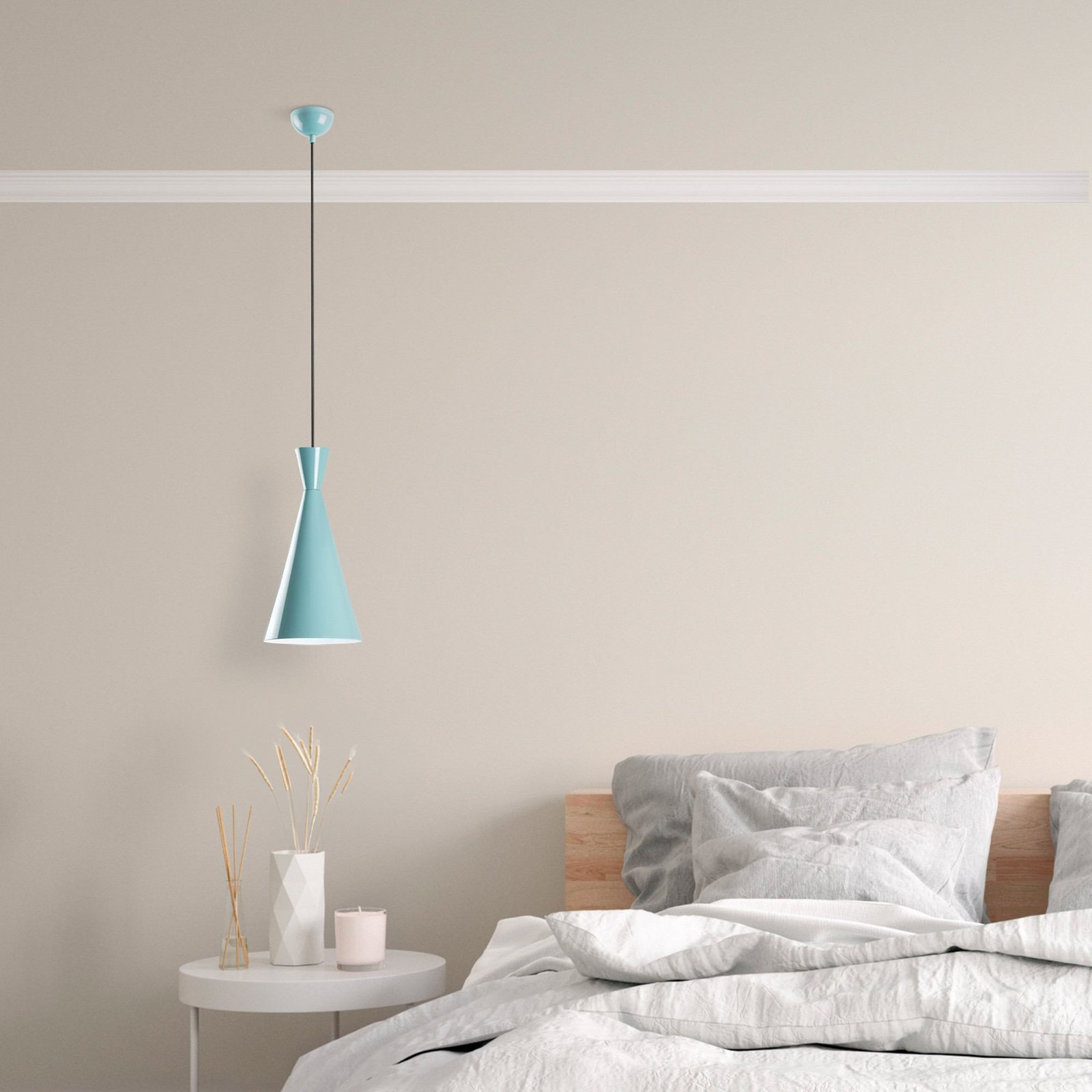 Tom pendant light, turquoise, metal, Ø 19 cm, E27