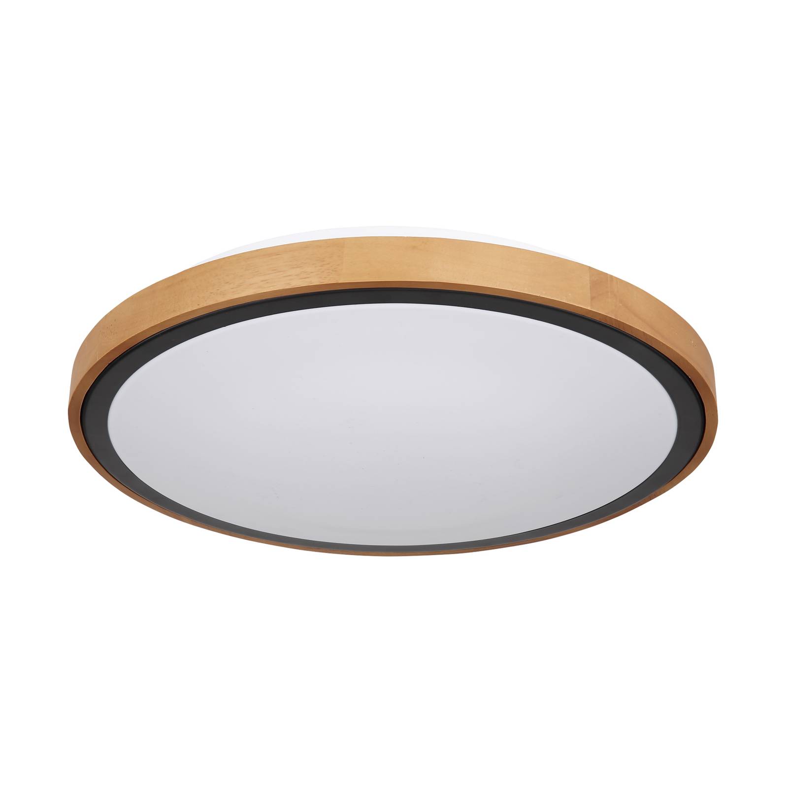 LED-Deckenleuchte Bruno mit Holzrahmen CCT Ø 44 cm