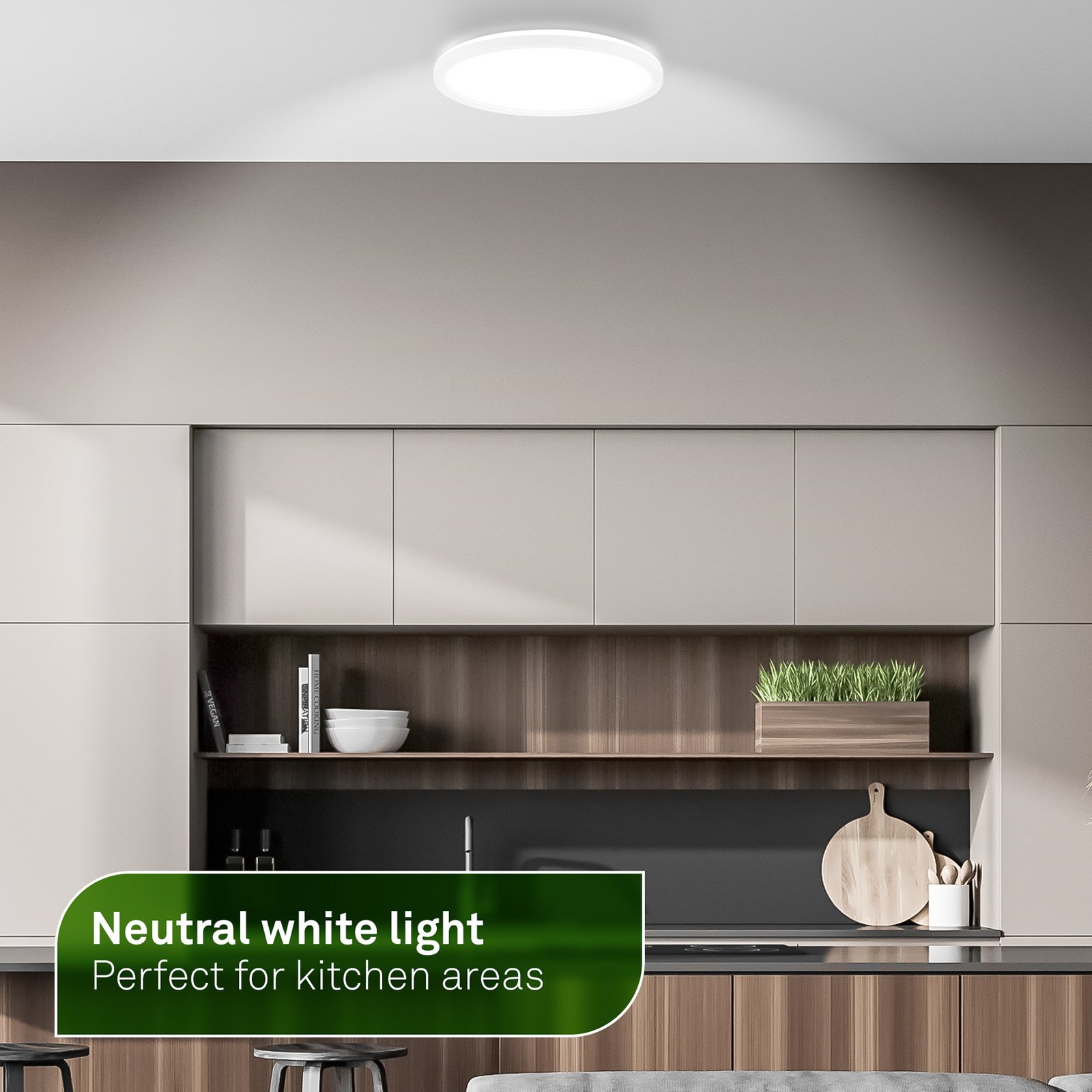 Plafoniera a LED Tava A, Ø 29 cm, plastica, bianco