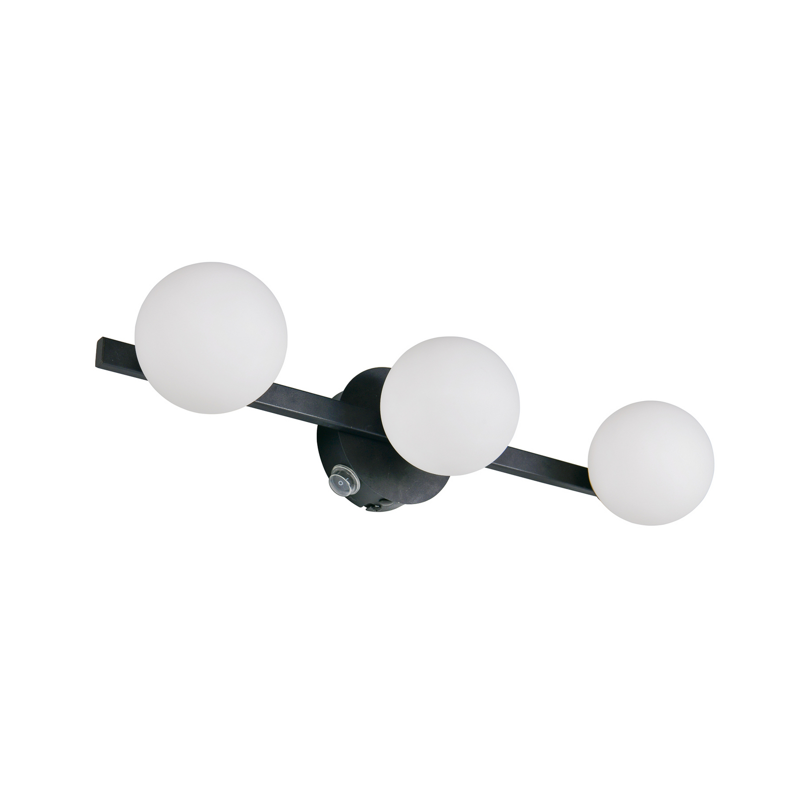Sienas lampa „Alfio“, 50 cm, melna, metāls/stikls, IP44, 3 spuldzes