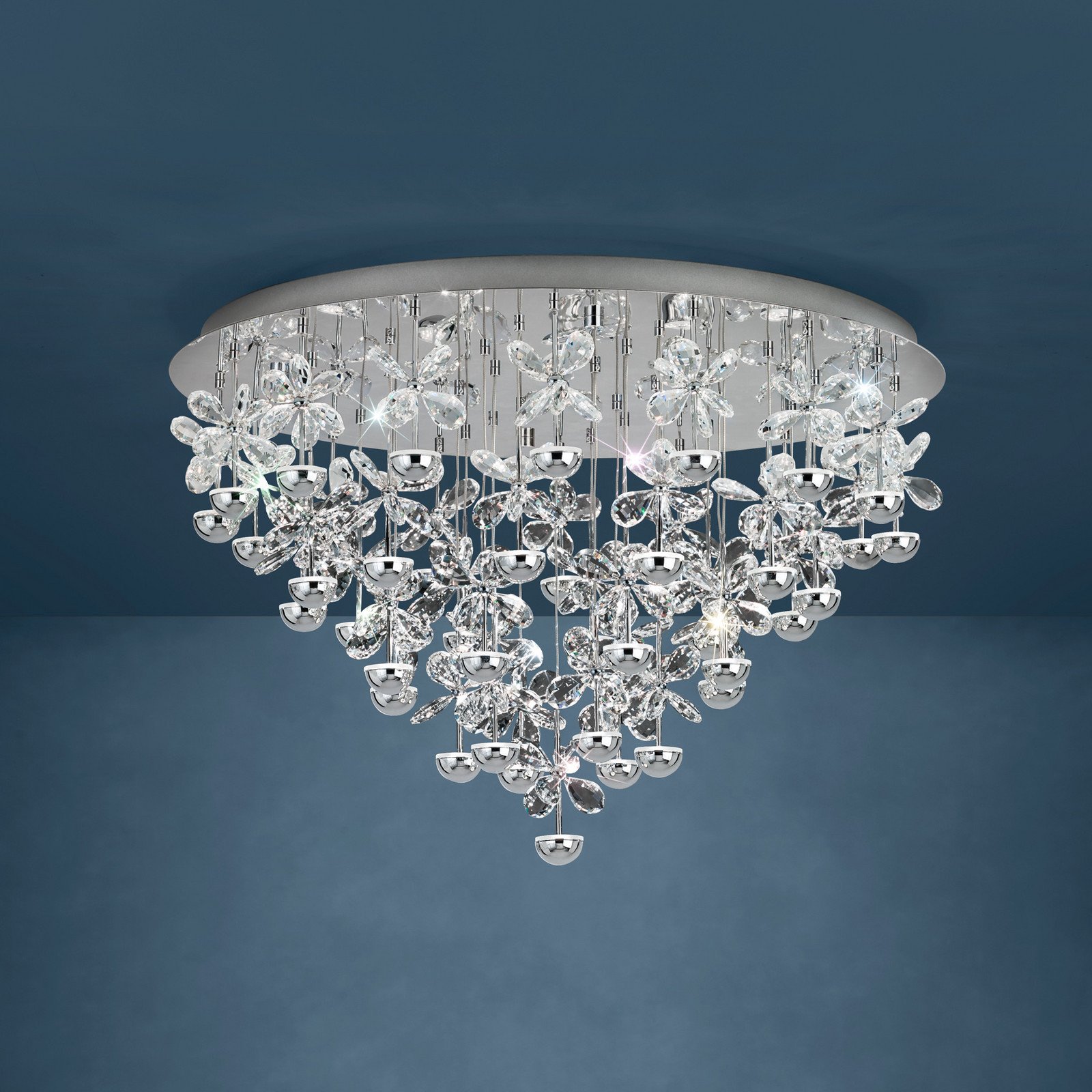 EGLO Stars Of Light Plafonieră LED Pianopoli crom Ø 78cm - Camera de zi / sufragerie - Design - crom transparent - Oțel inoxidabil