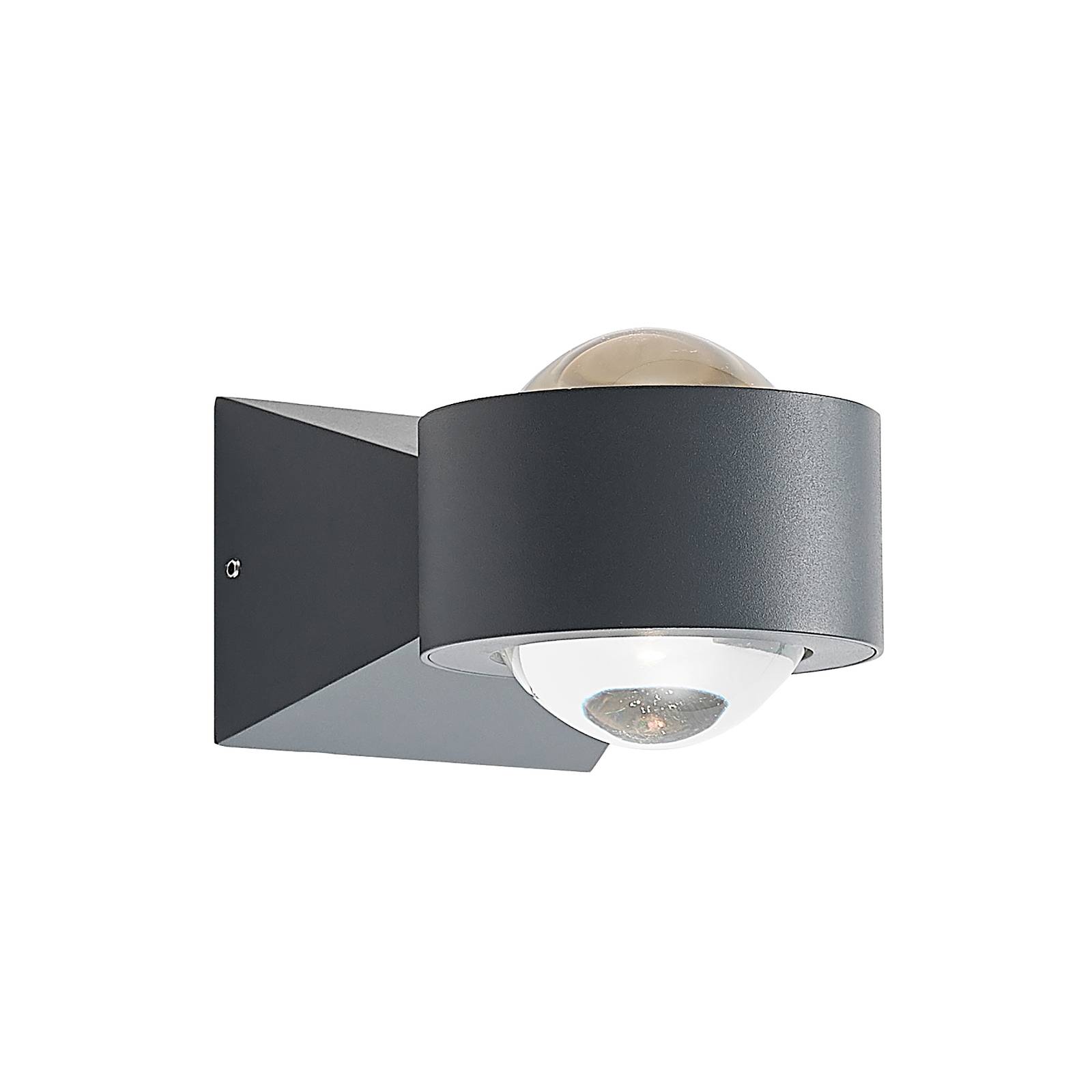 ELC Imka LED outdoor wall lamp, die-cast aluminium, glass, 9 W, W: 9 cm, H: 7.3 cm