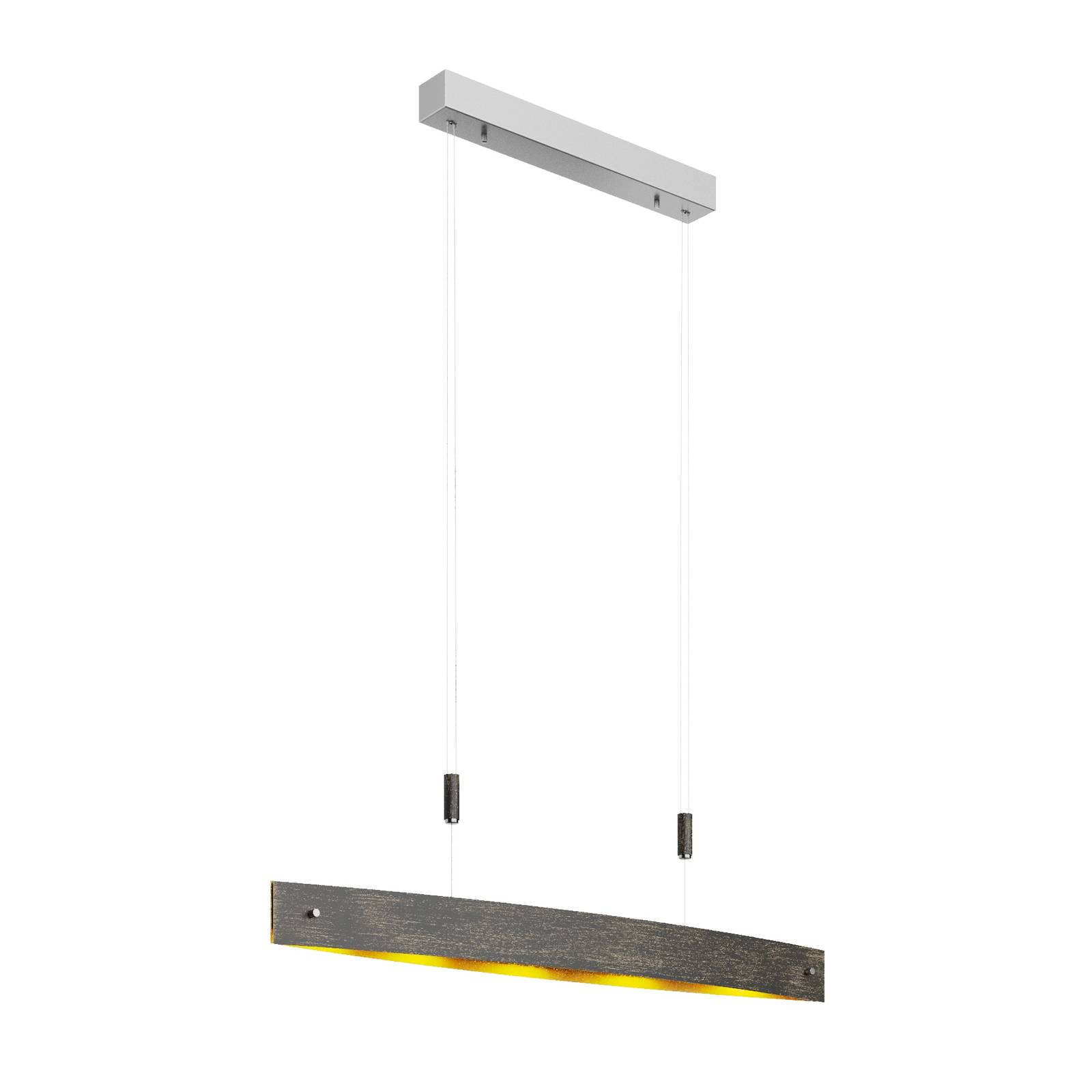 Suspension LED noire Lio avec motif doré