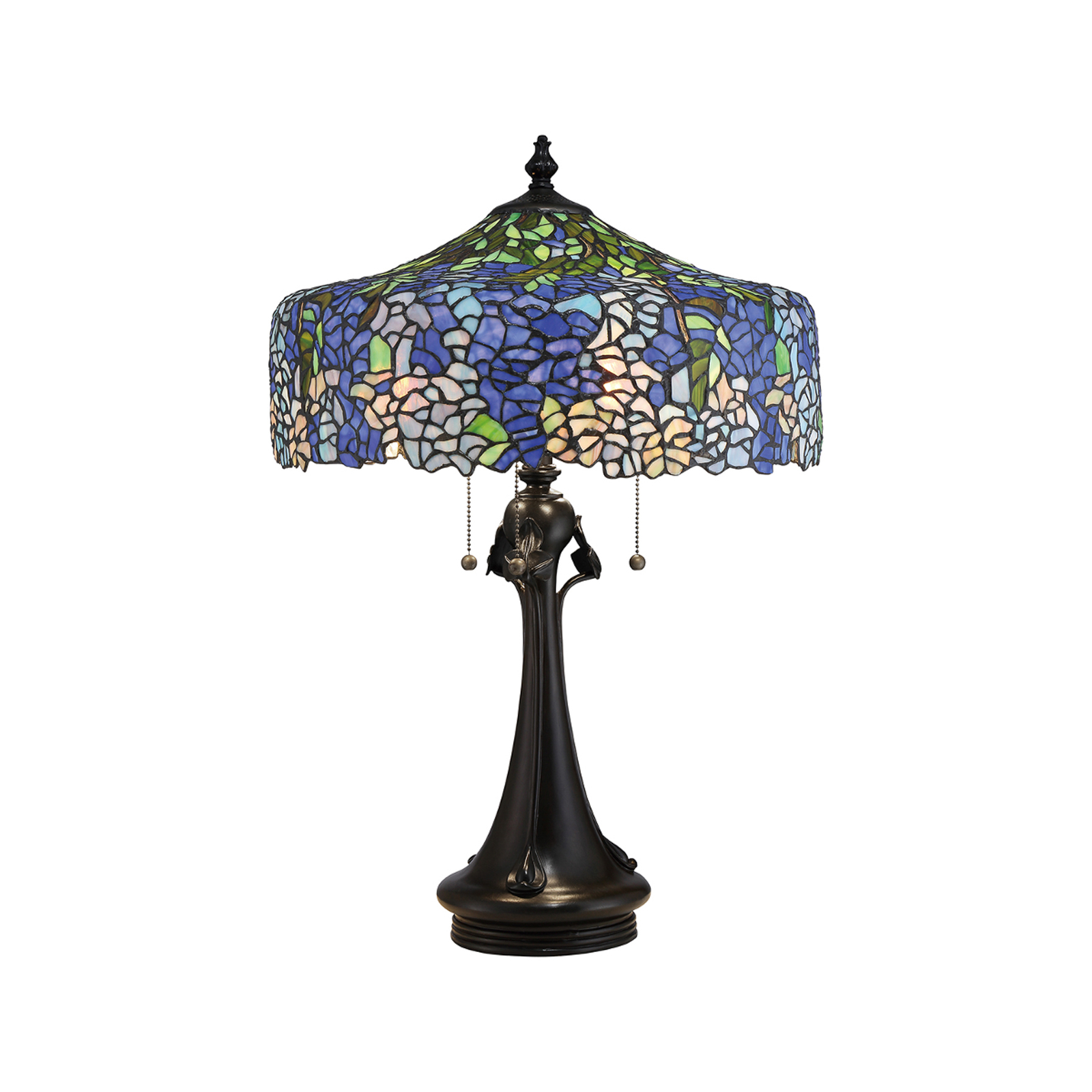 Tiffany dizaino kobalto spalvos stalinė lempa