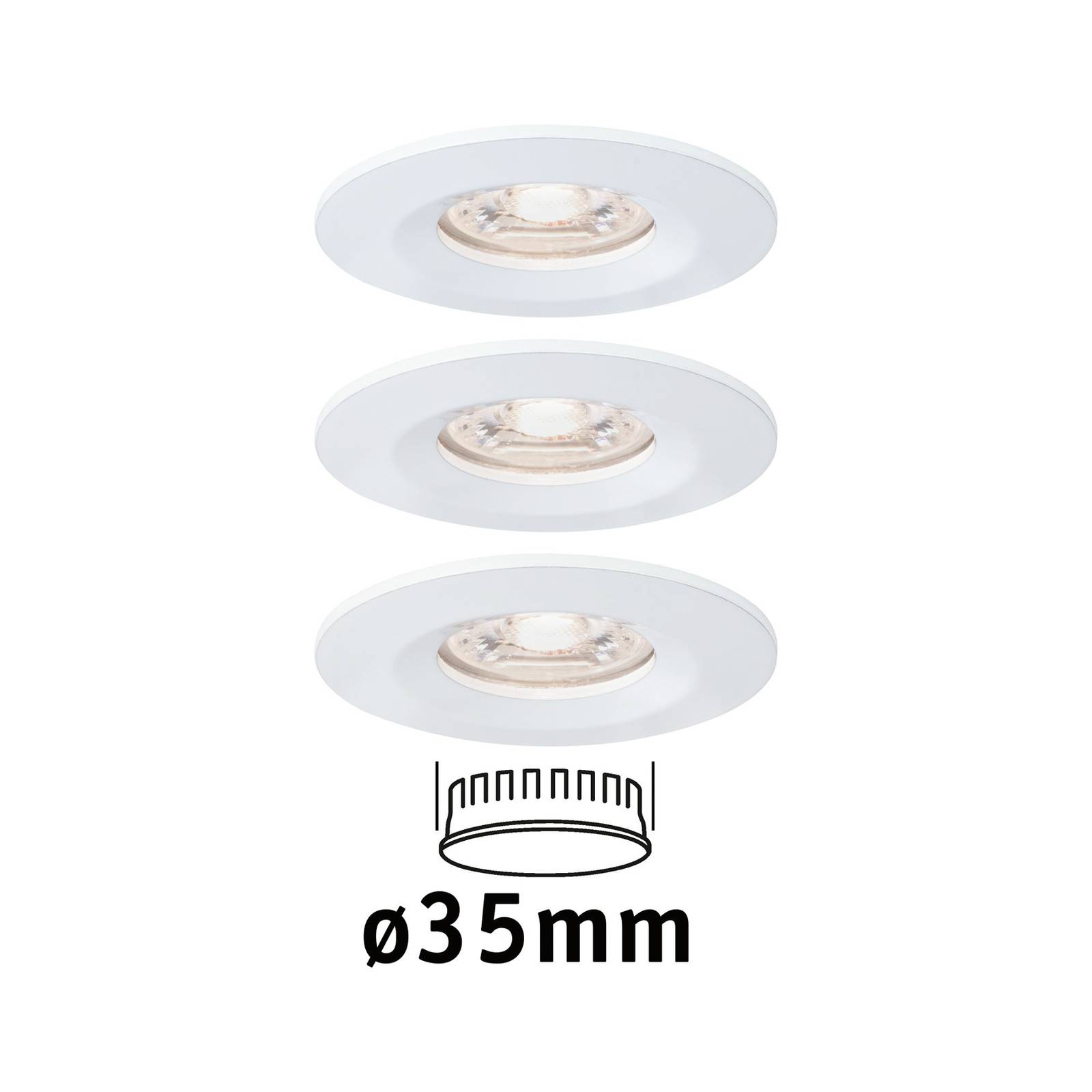 Photos - Chandelier / Lamp Paulmann Nova mini downlight 3-set IP44 white 