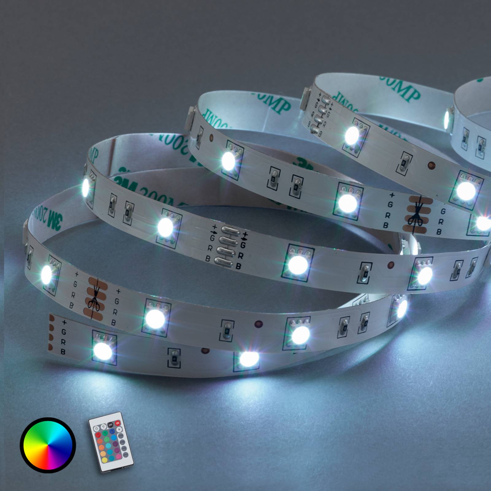 5 m RGB-LED-stripe Mea med IR-fjernkontroll